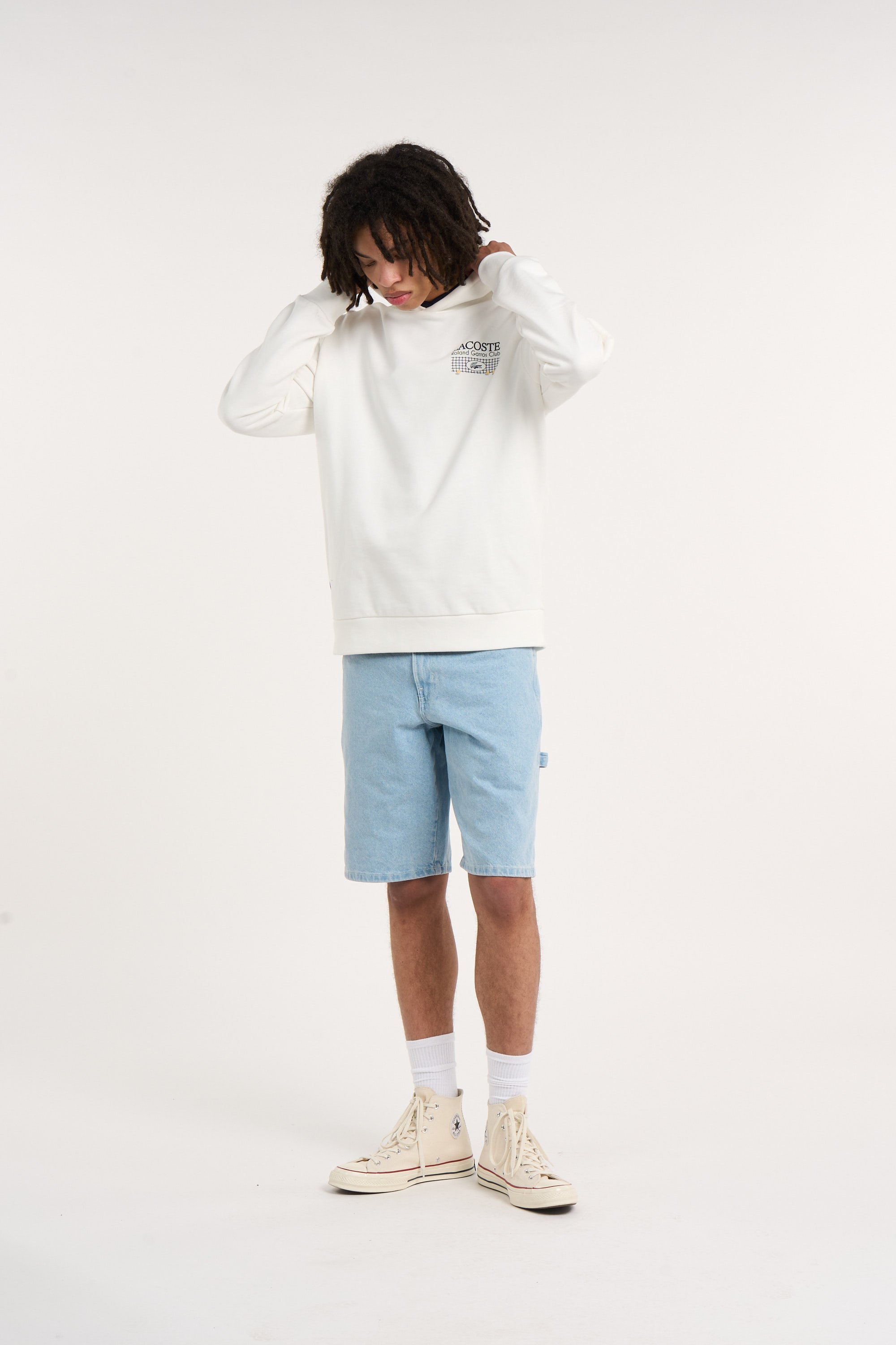 Hoodie roland garros club LACOSTE Blanc