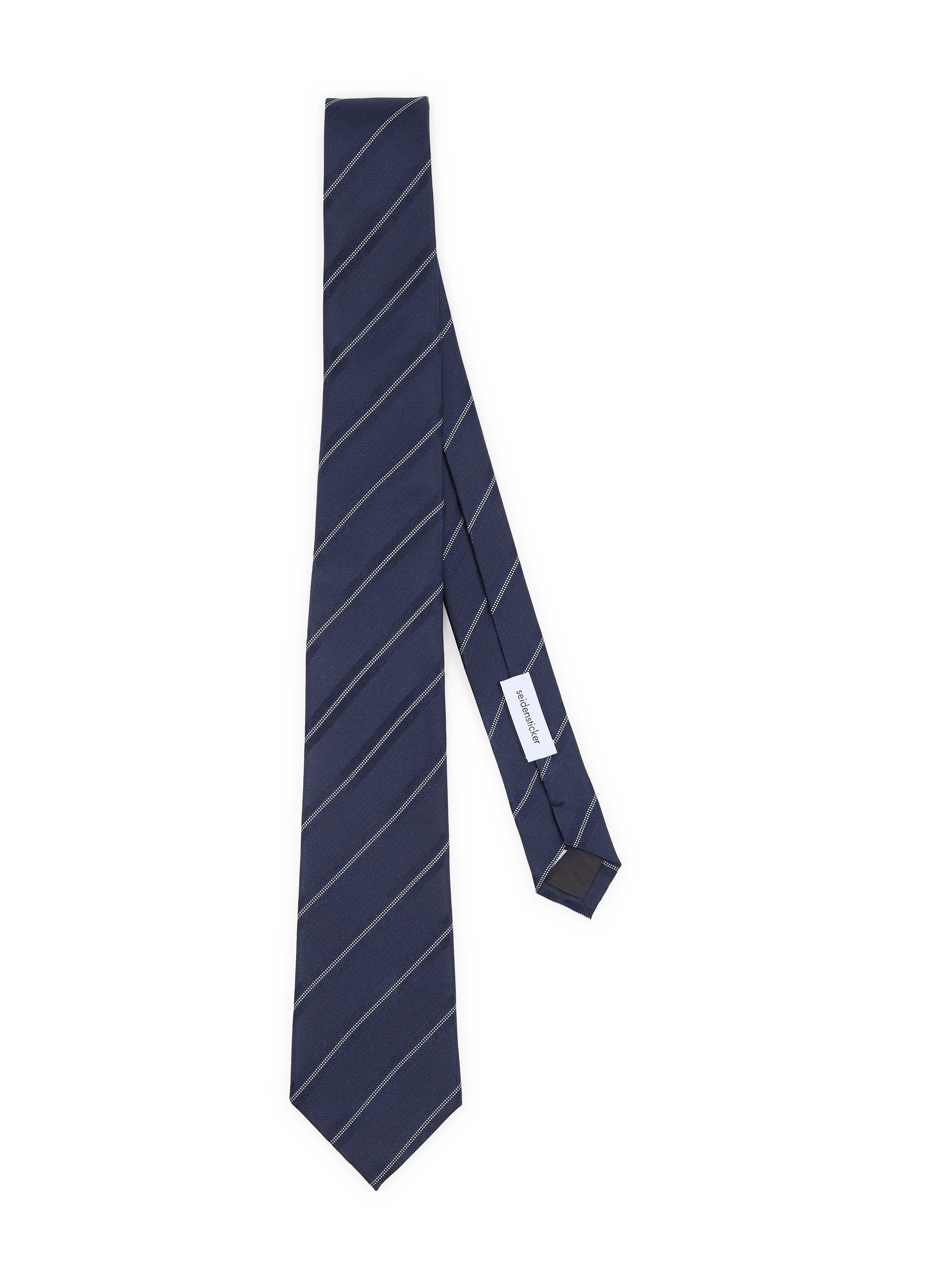 Striped tie in blended cotton SEIDENSTICKER Blue