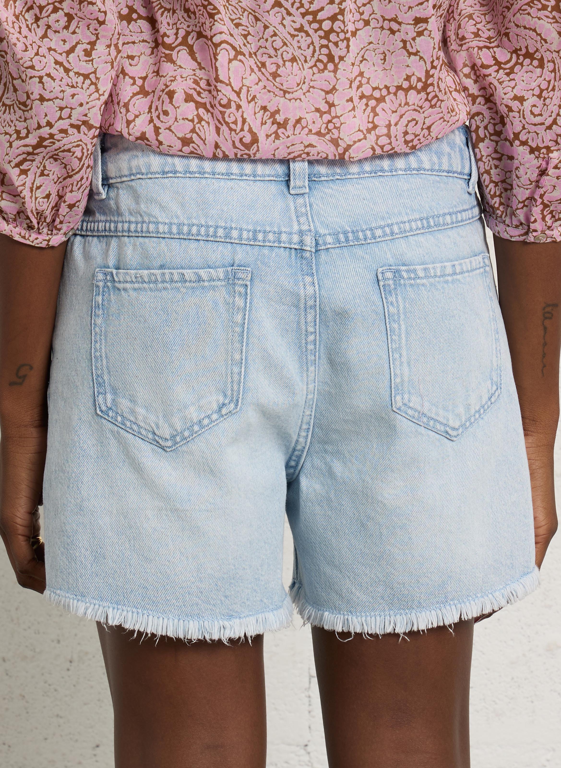 Short en denim en coton roan MAISON 123 Bleu
