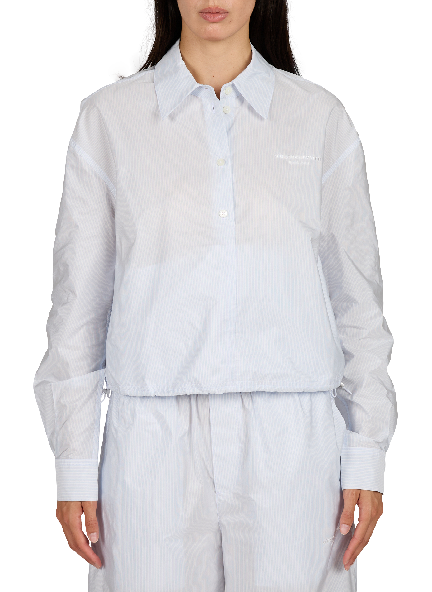 Chemise rayée à taille ajustable ALEXANDER WANG Blanc