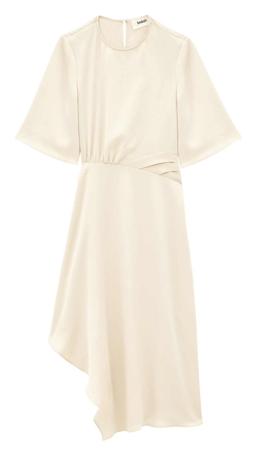 Midi getailleerde asymmetrische jurk wila BA&SH Beige