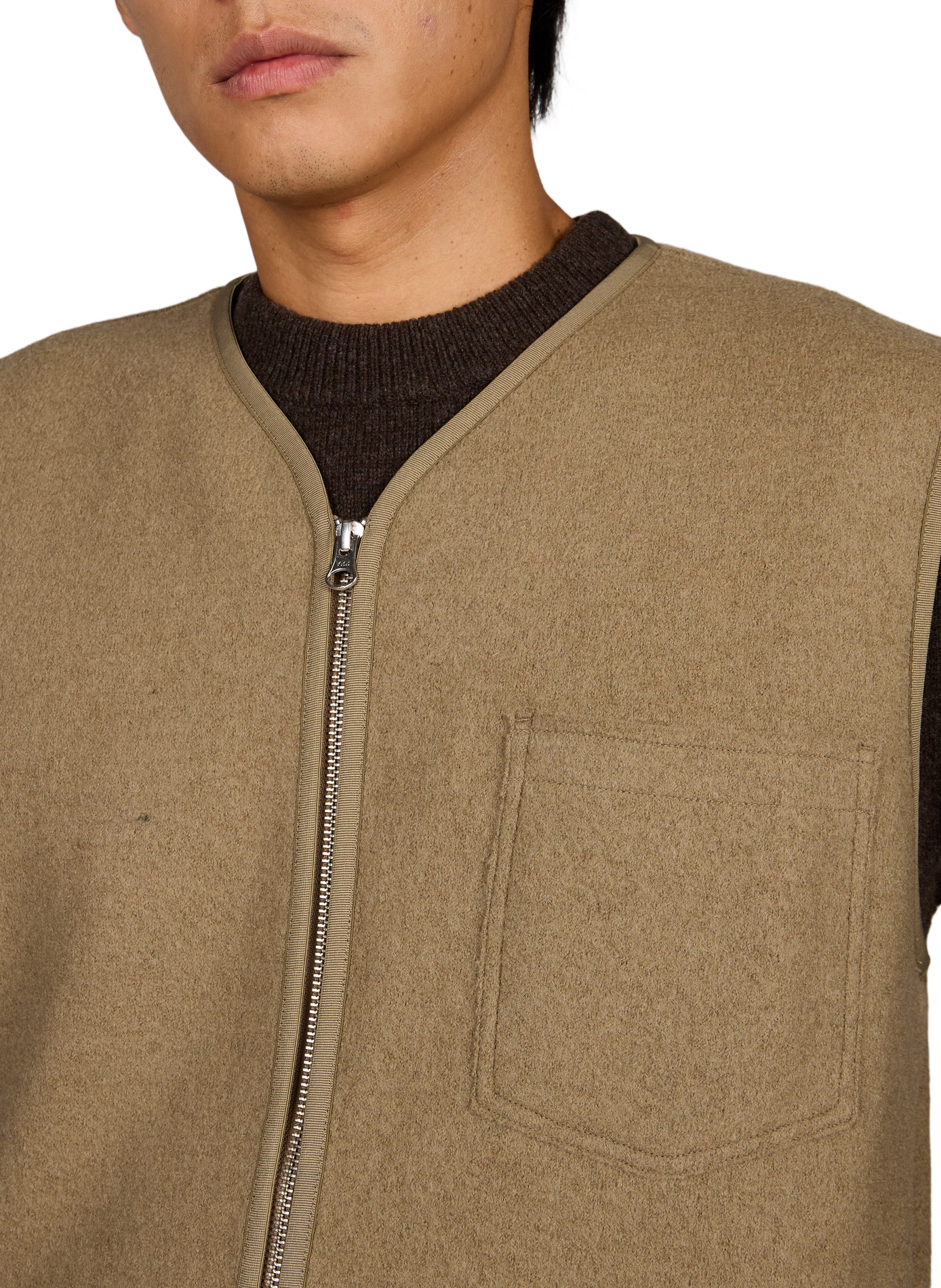 Gilet sans manches en laine SAMSOE SAMSOE Marron