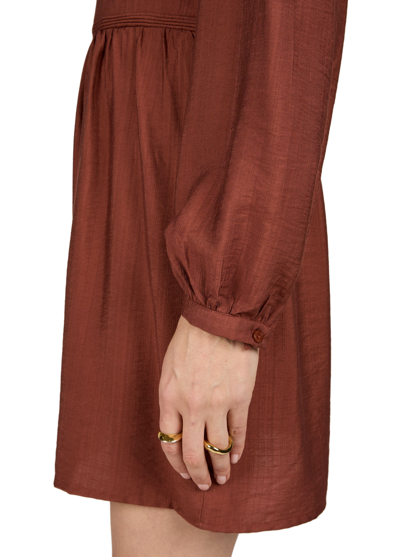 Loose-Fitting Short V-Neck Dress VILA Beige