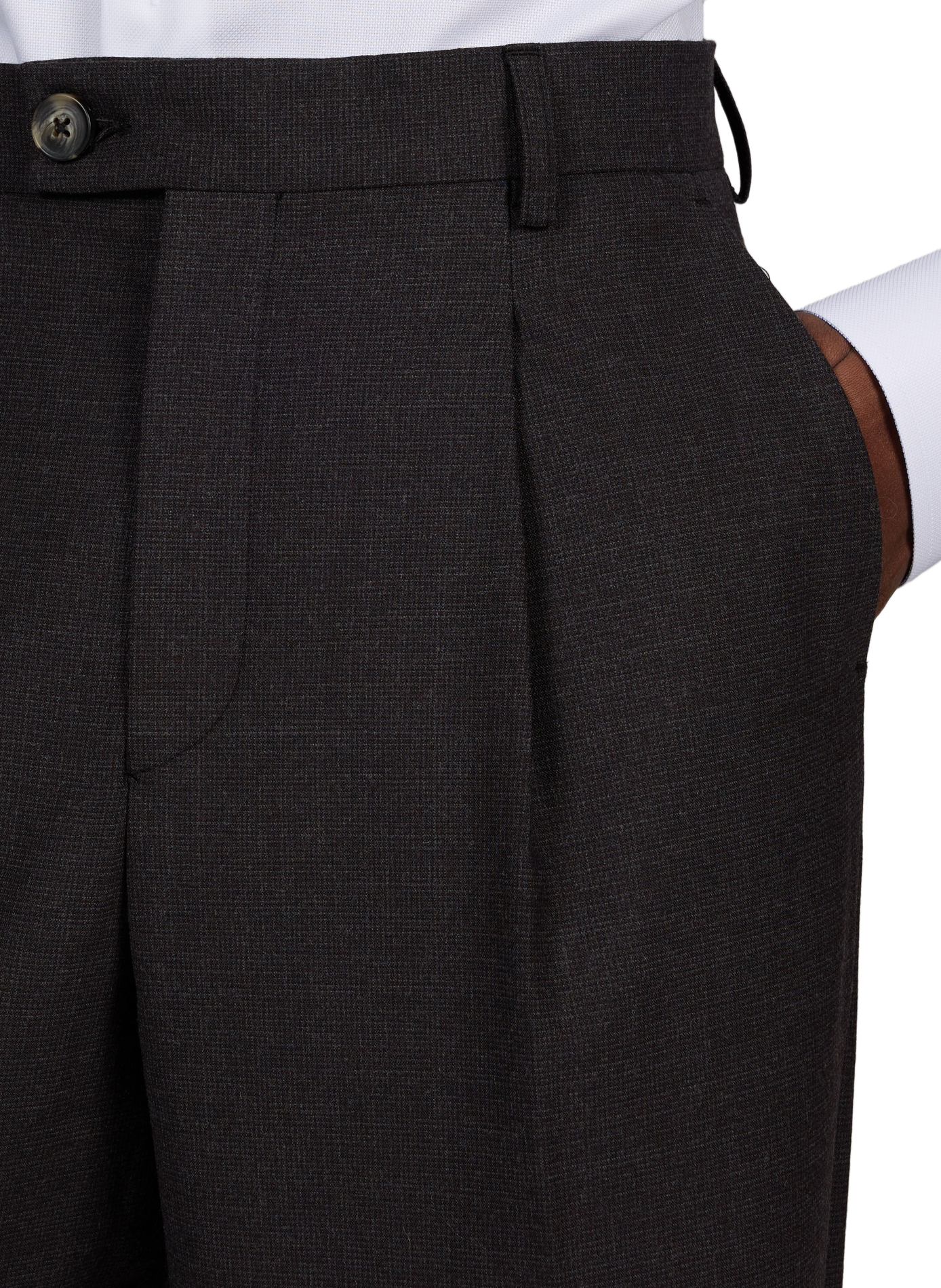 Gerade geschnittene Hose mit Print aus Wollmix ANNARR Braun