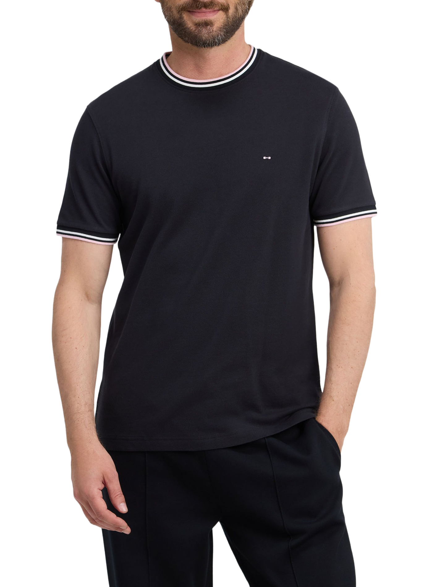 Tee-shirt col rond en coton | Zwart EDEN PARK Heren