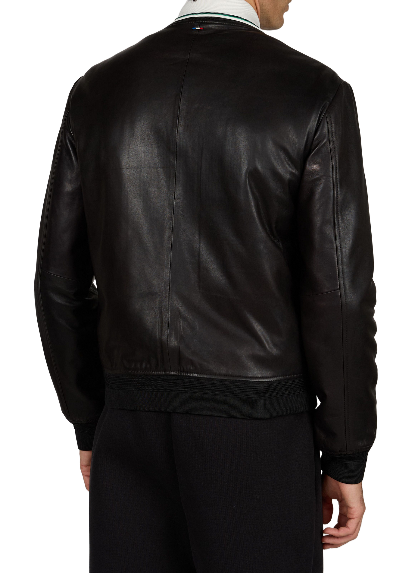 Veste col teddy en cuir PATROUILLE DE FRANCE X REDSKINS Noir