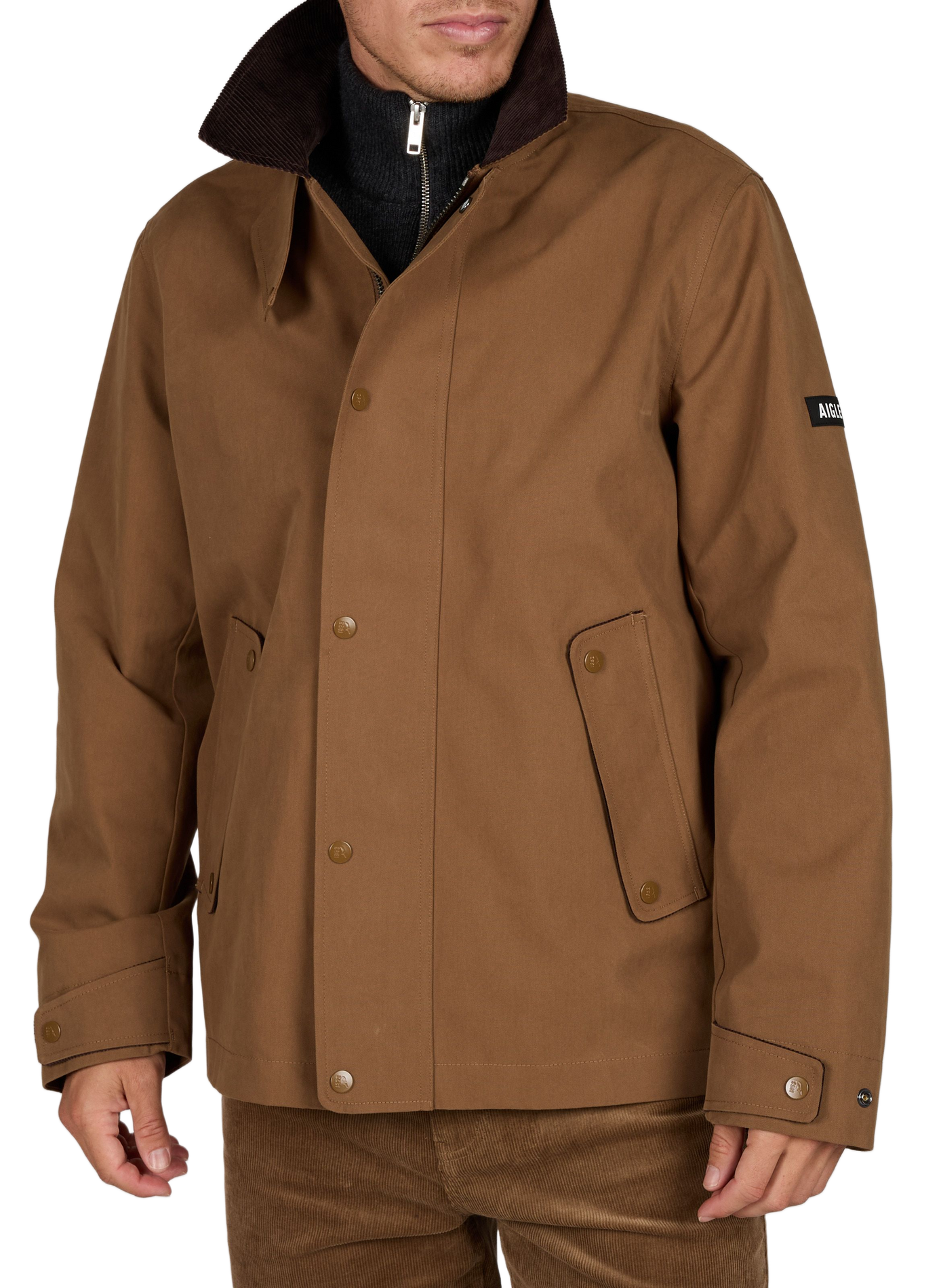 Ruime parka met klassieke kraag van katoenmix AIGLE Bruin