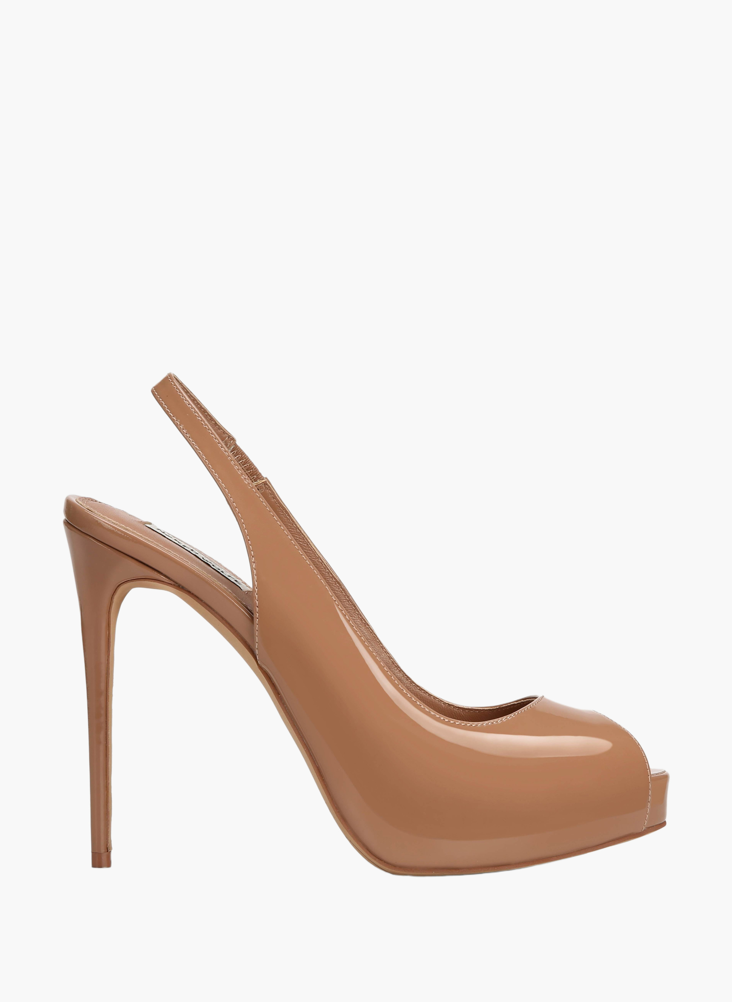 River Pumps aus Lackleder NAKED WOLFE Beige