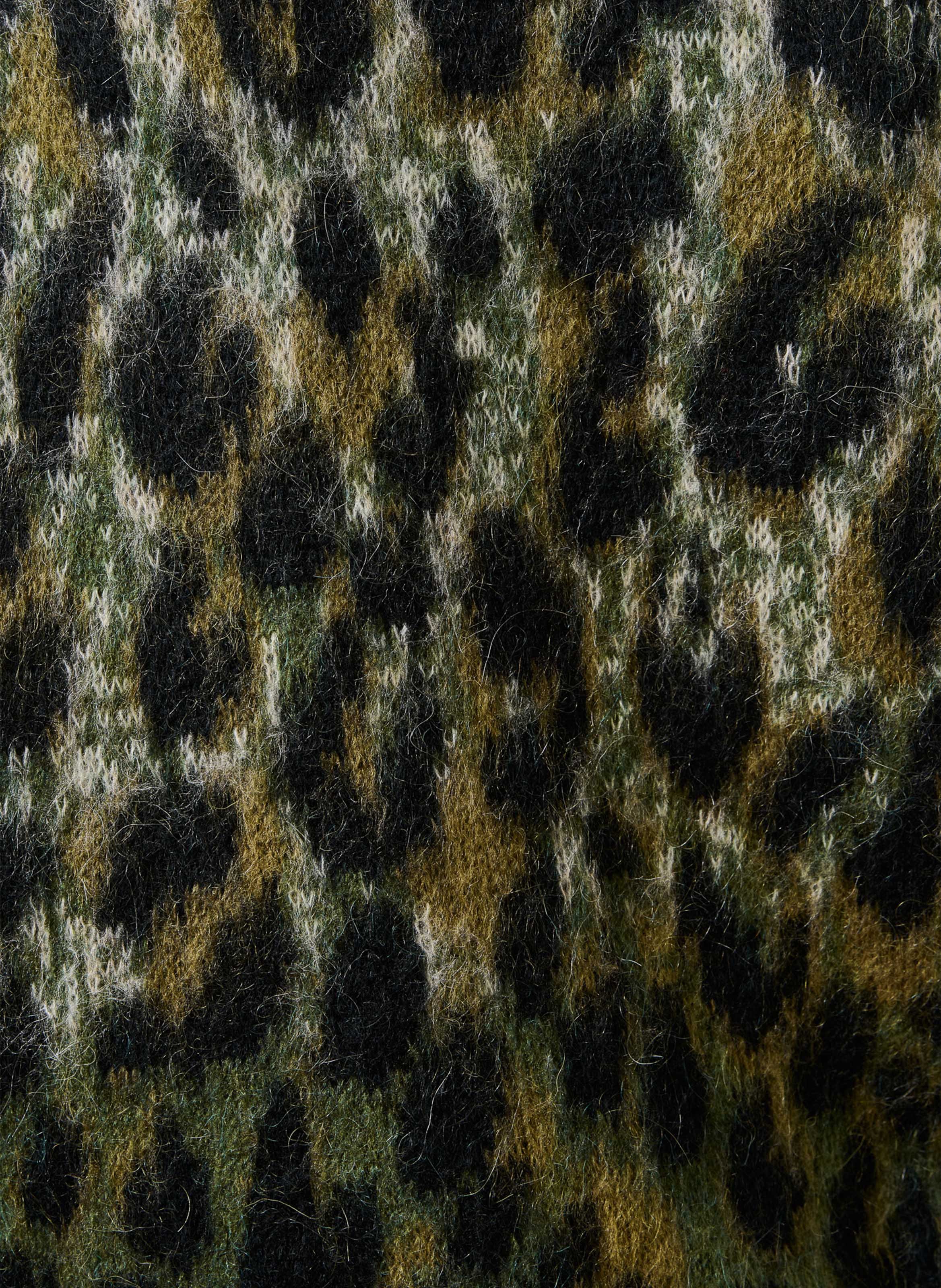 Ruime trui met ronde hals en luipaardprint LA FEE MARABOUTEE Groen
