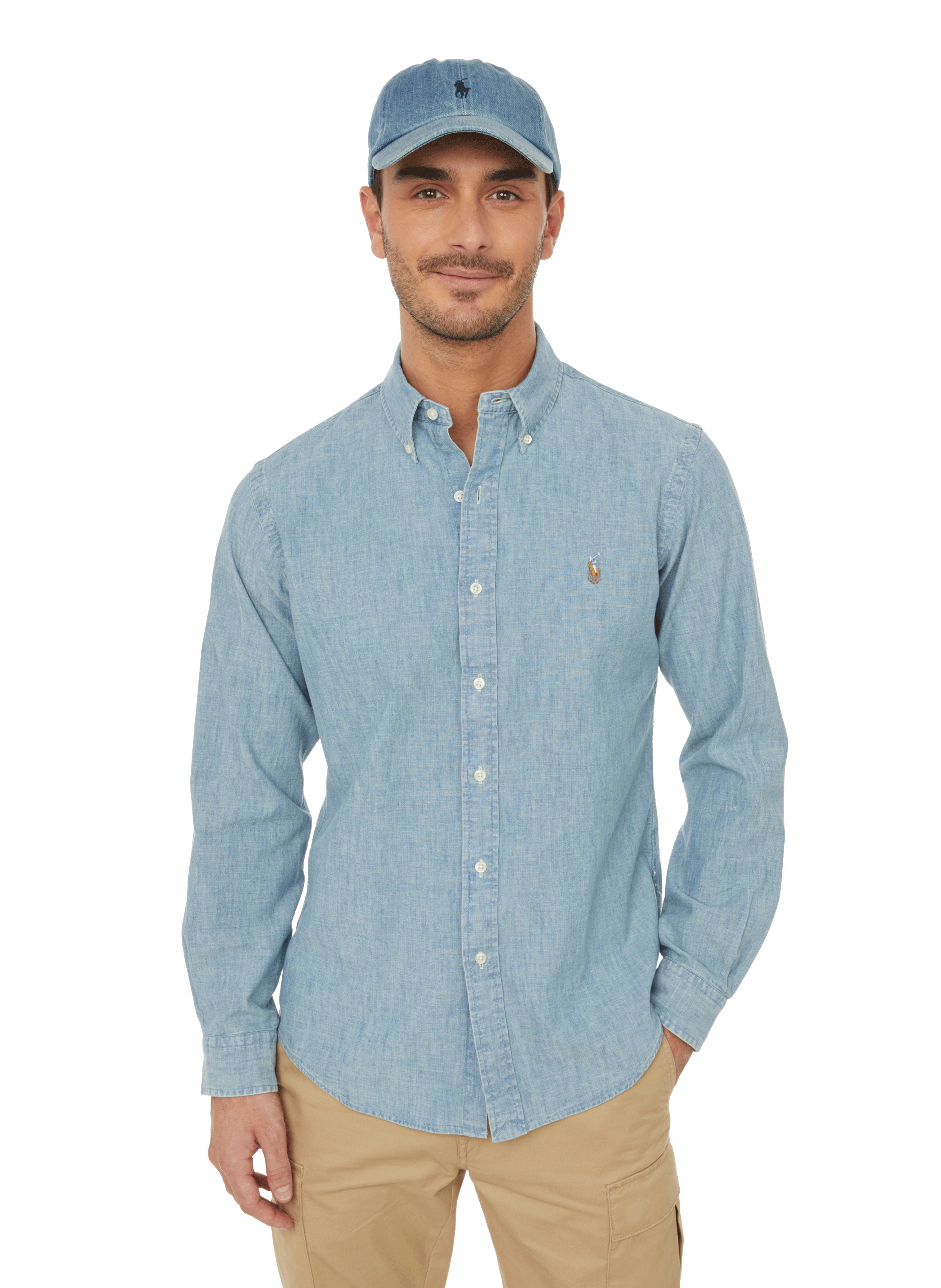 POLO RALPH LAUREN Chemise en chambray Bleu