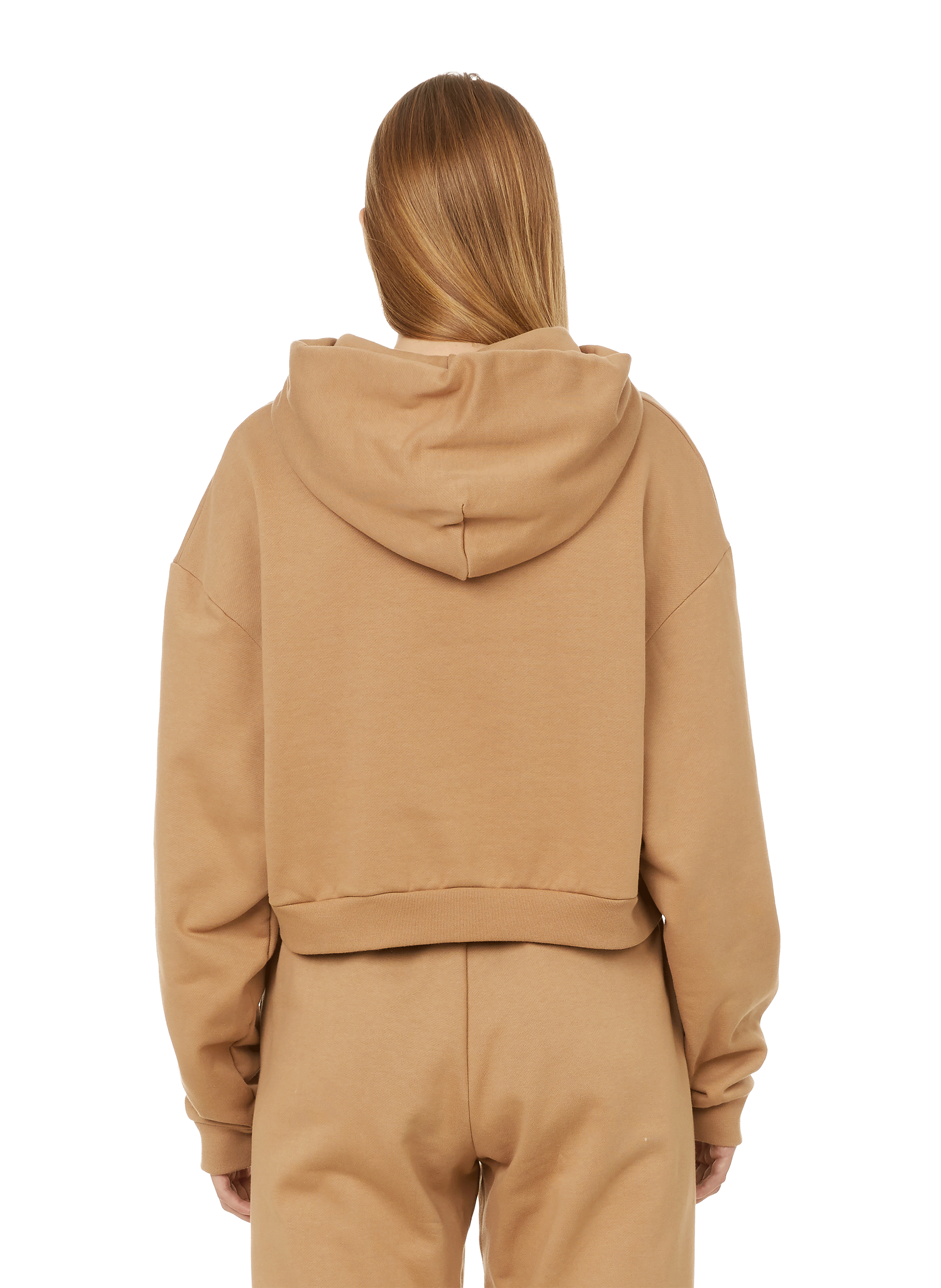Bio-Baumwoll-Crop-Hoodie THE SOCIAL SUNDAY Braun