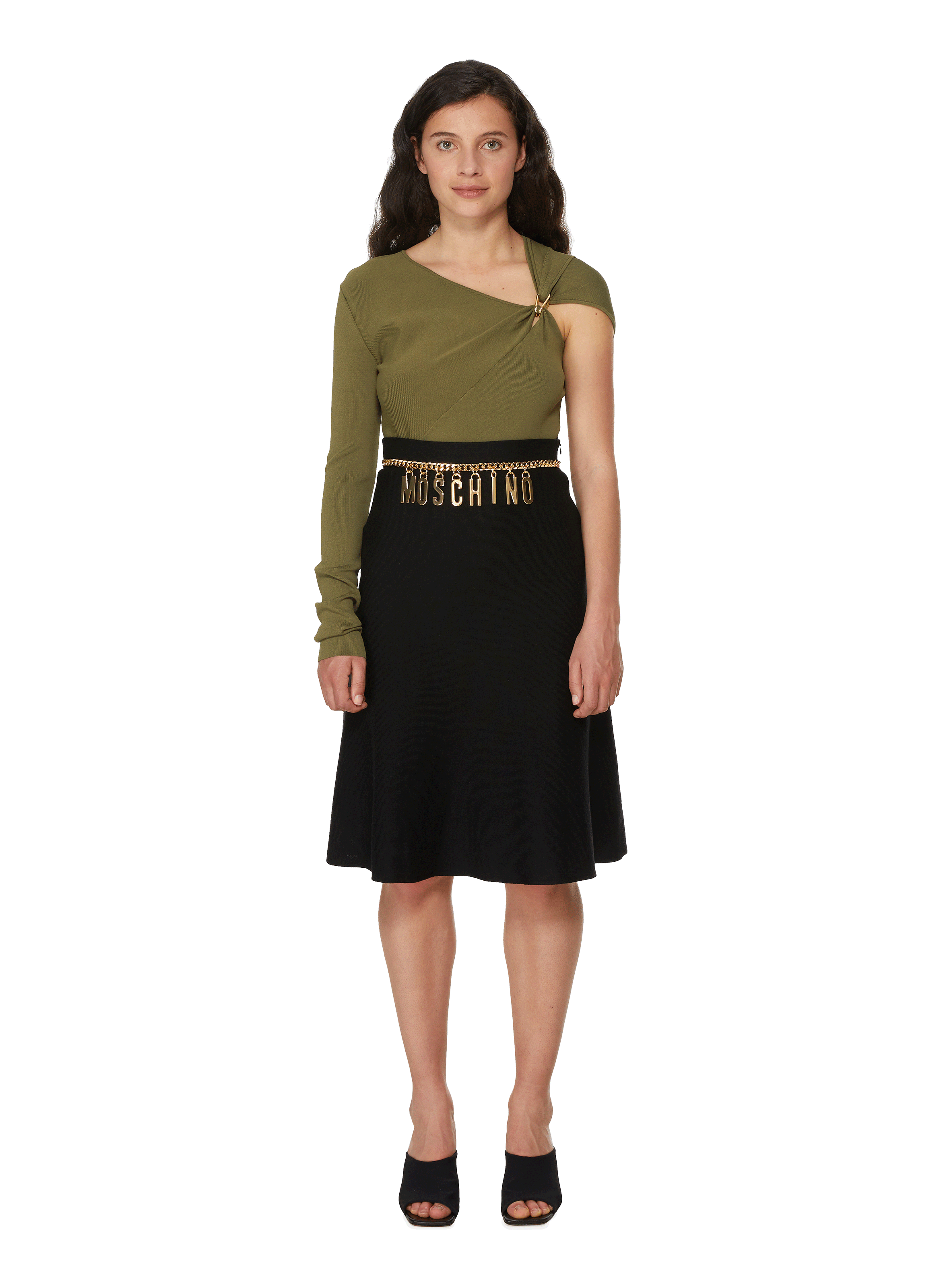 Jupe en laine vierge MOSCHINO Noir