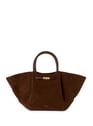 Sac à main en cuir et coton | Marron by DEMELLIER LONDON DEMELLIER LONDON Sac à main en cuir et coton | Marron