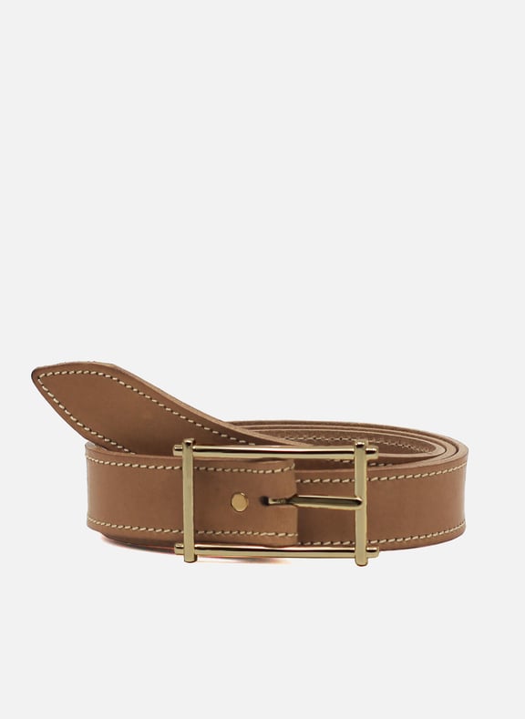 Ceinture vintage cuir daim cuir lisse Marron by JULES & JENN JULES & JENN Ceinture vintage cuir daim cuir lisse Marron