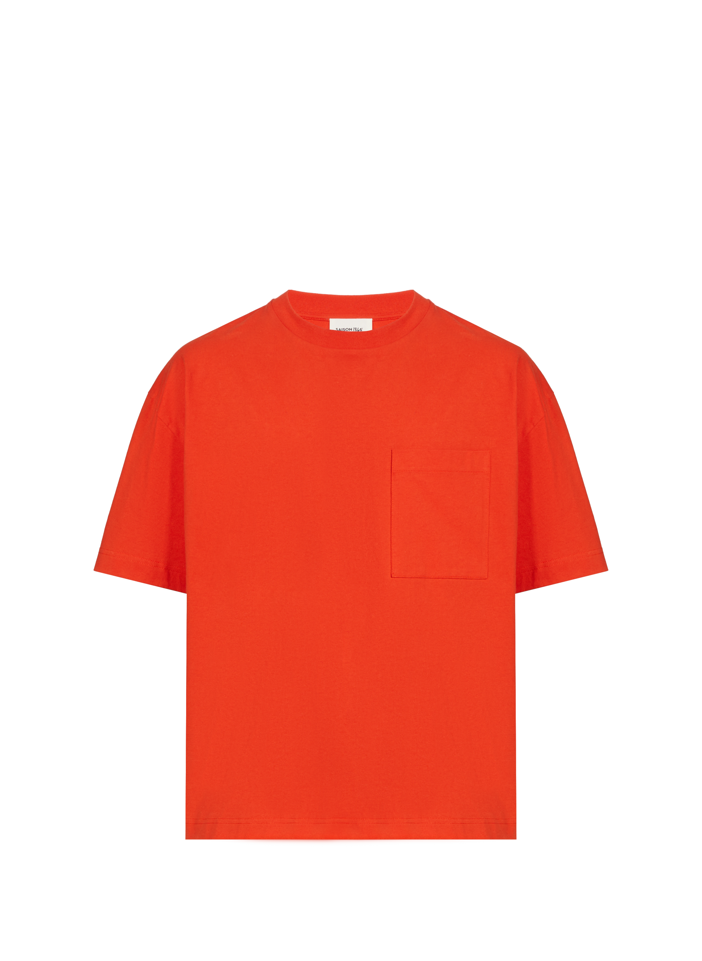 T-shirt Bart col rond en coton SAISON 1865 Orange