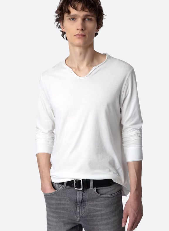 Tee-shirt droit en coton bio monastir Blanc by ZADIG&VOLTAIRE ZADIG&VOLTAIRE Tee-shirt droit en coton bio monastir Blanc