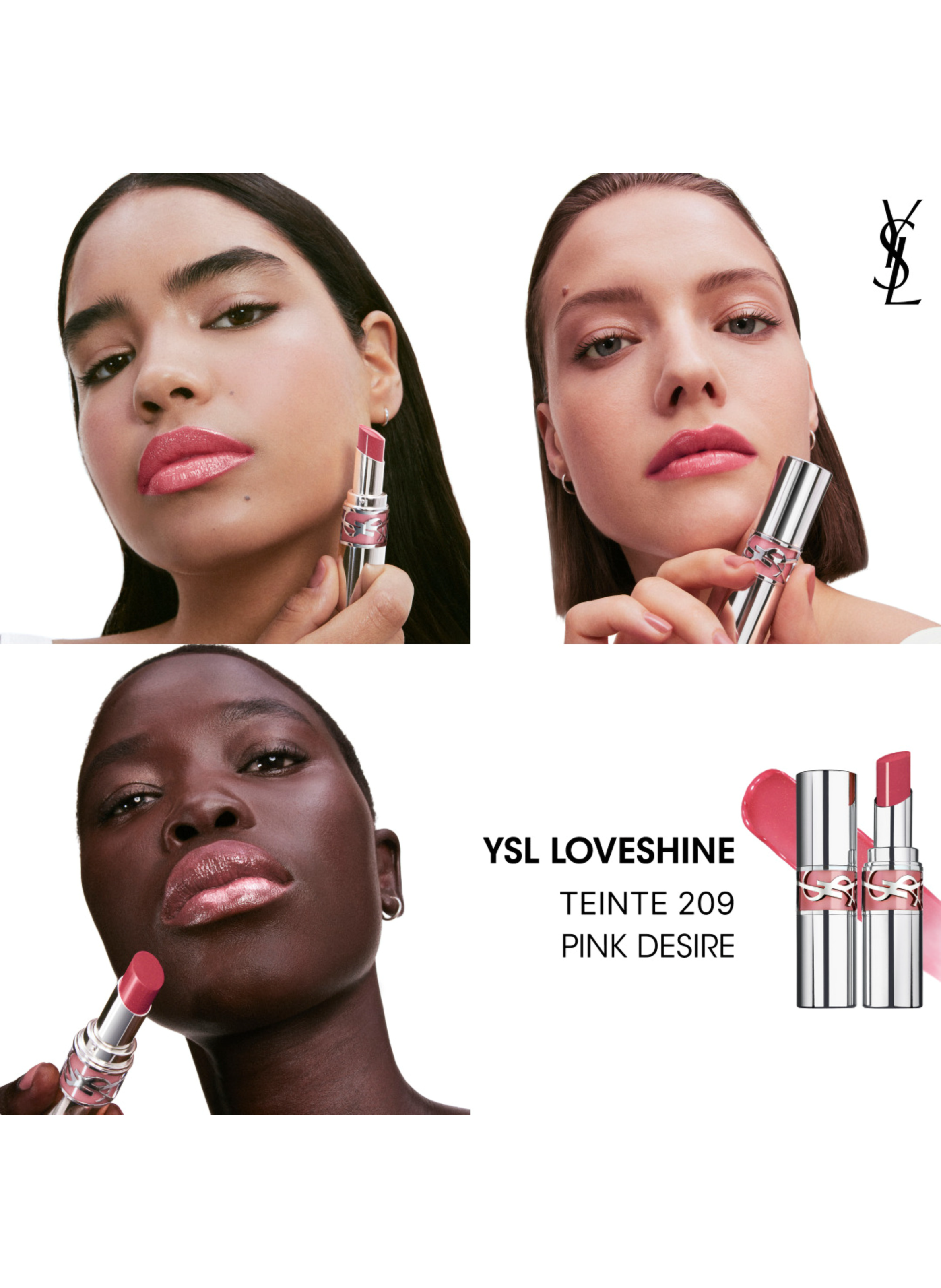 YSL Loveshine Rouge à lèvres brillant et soin YVES SAINT LAURENT 209 pink desire