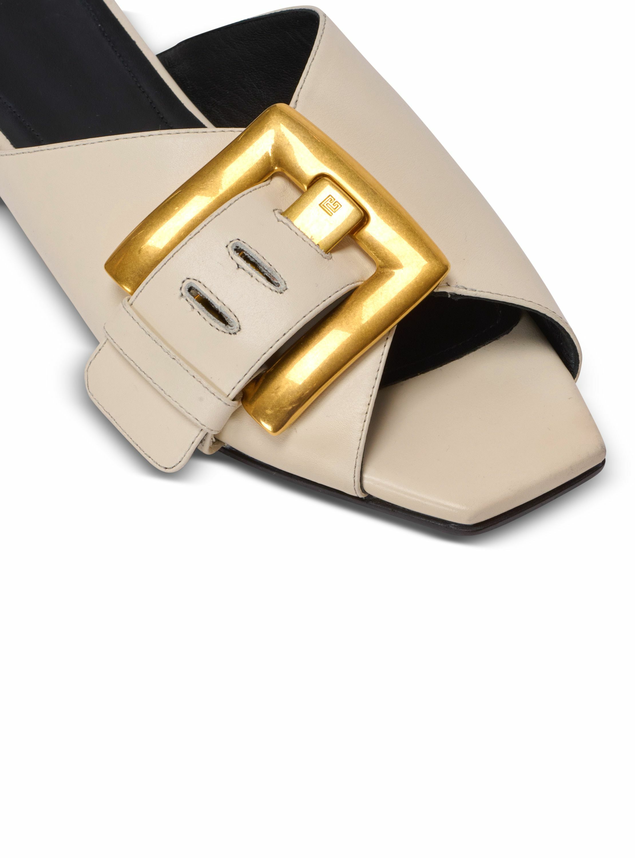 Sandales plates anthem en cuir Beige