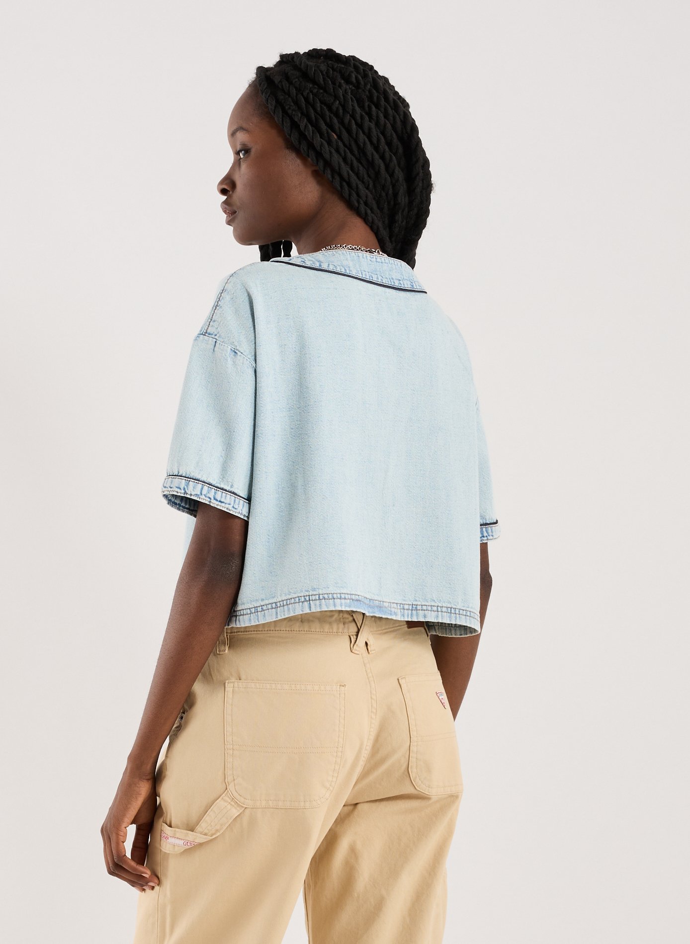 Cropped shirt GUESS Blue