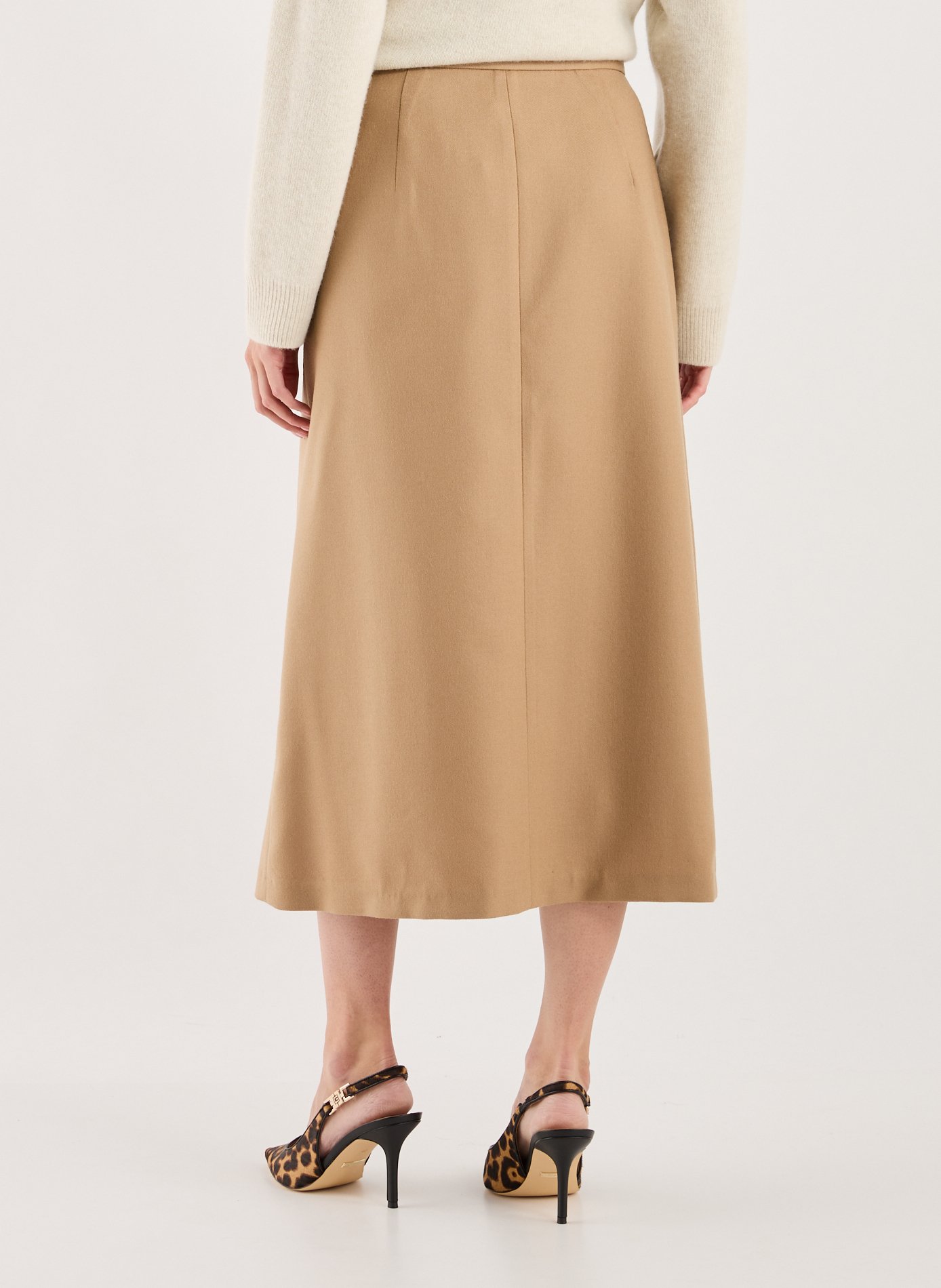 Pleated wool wrap skirt LE 17 SEPTEMBRE Brown