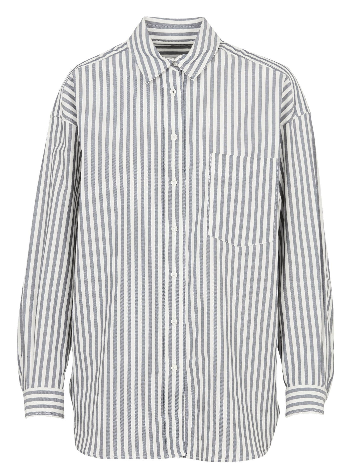 Chemise oversize col classique rayée en coton IKKS Bleu