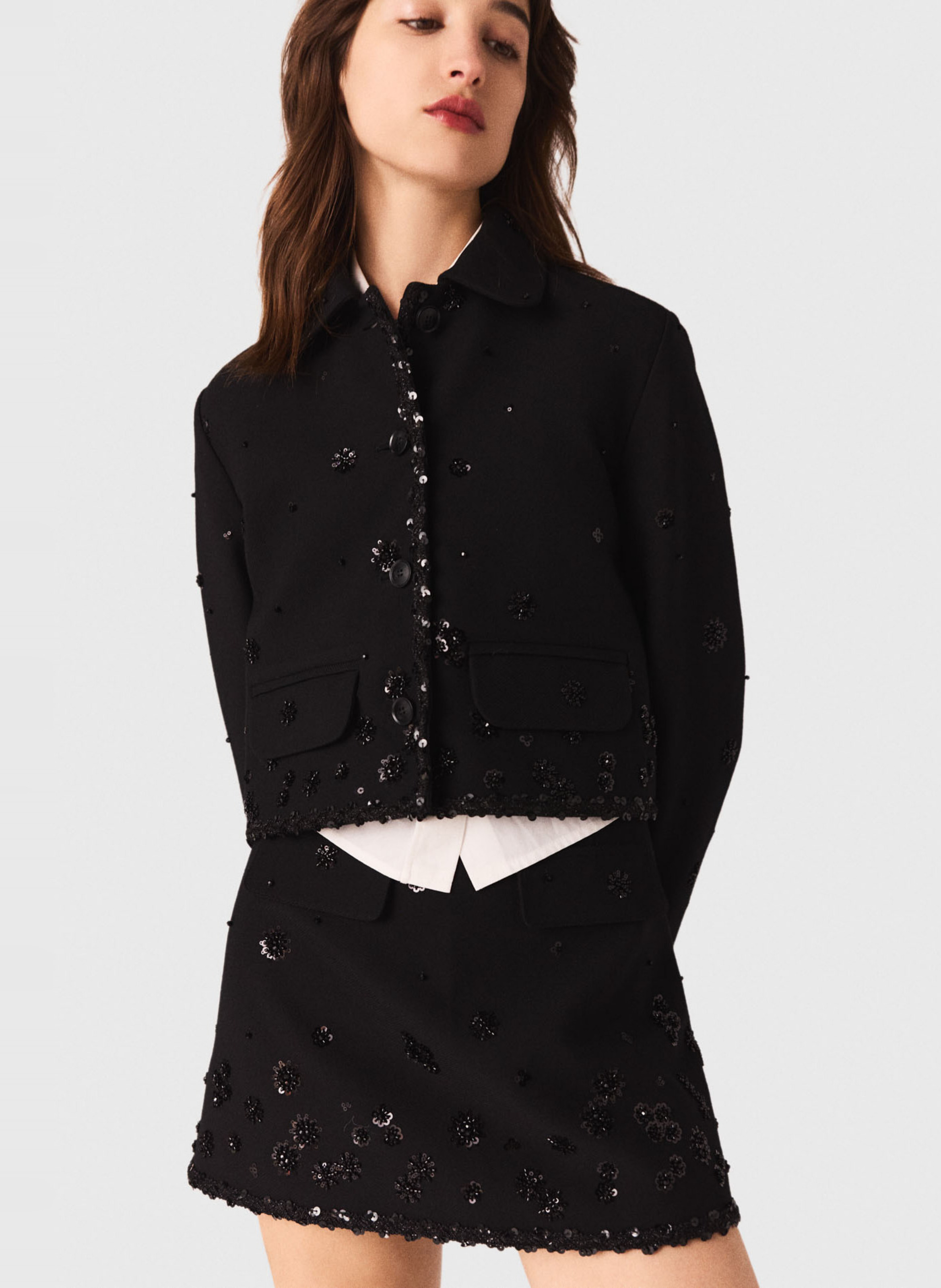 Veste col classique MAJE Noir