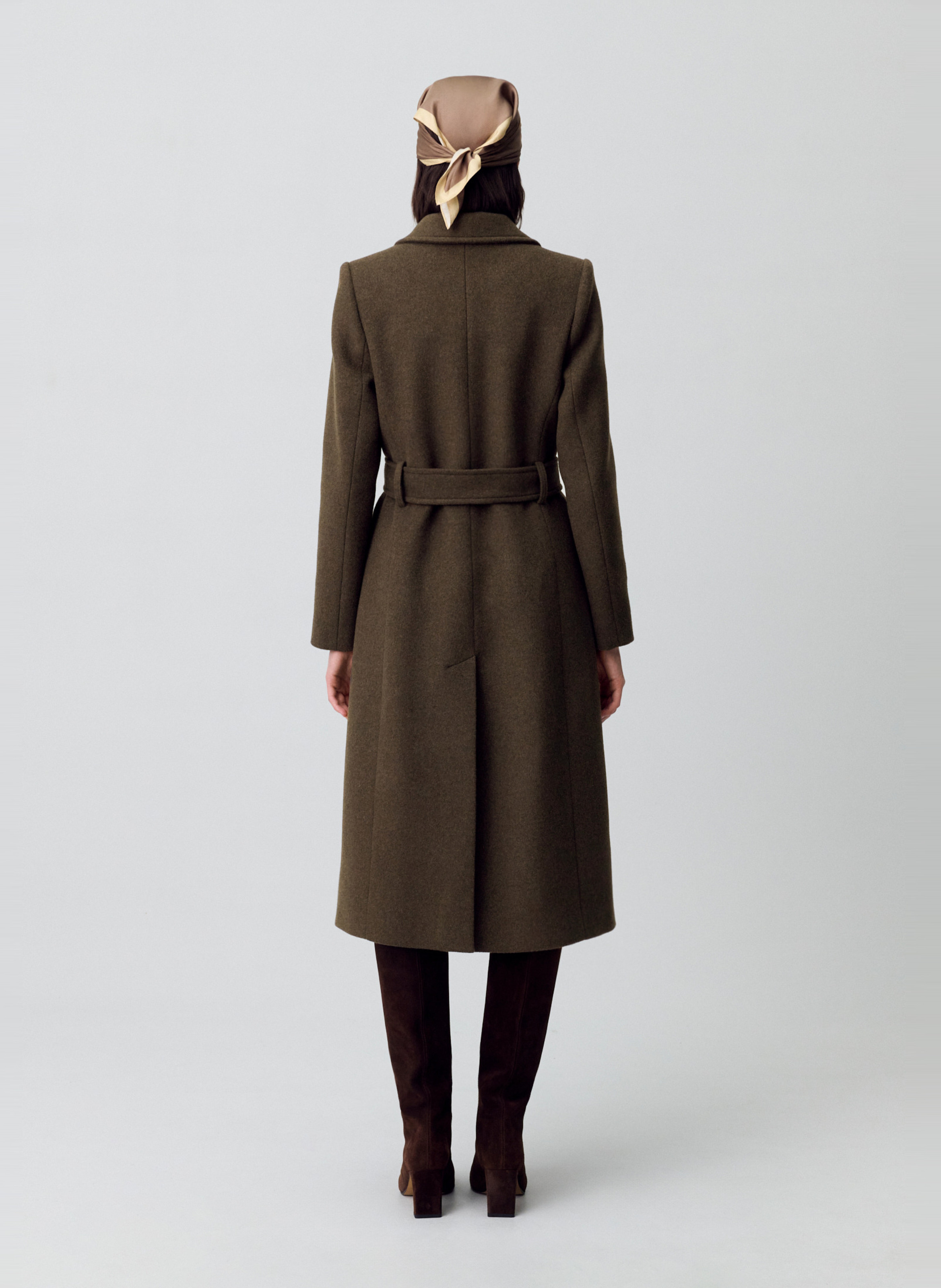 Manteau col tailleur en laine mélangée general CLAUDIE PIERLOT Kaki