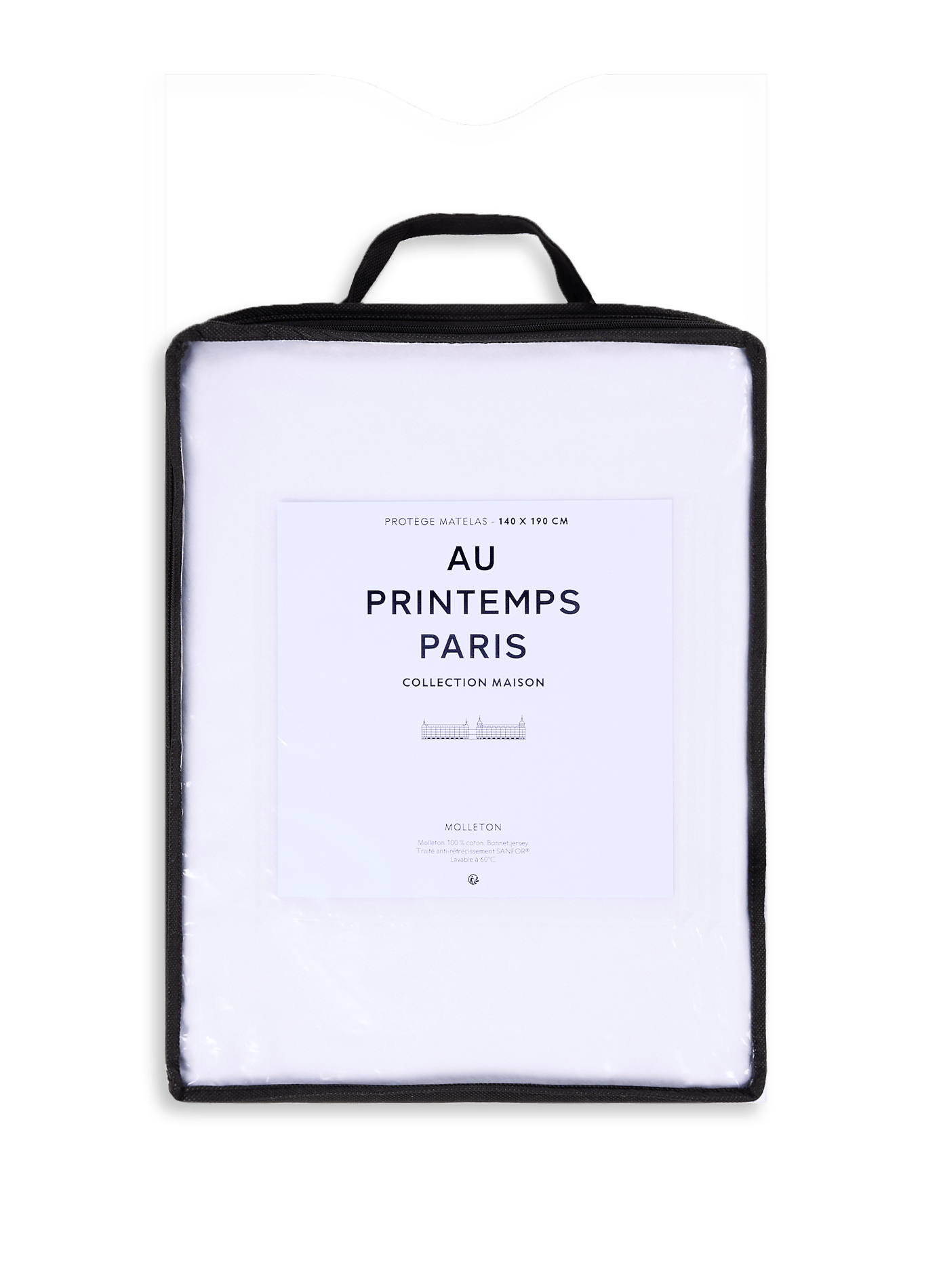 Protège matelas en molleton de coton AU PRINTEMPS PARIS Blanc