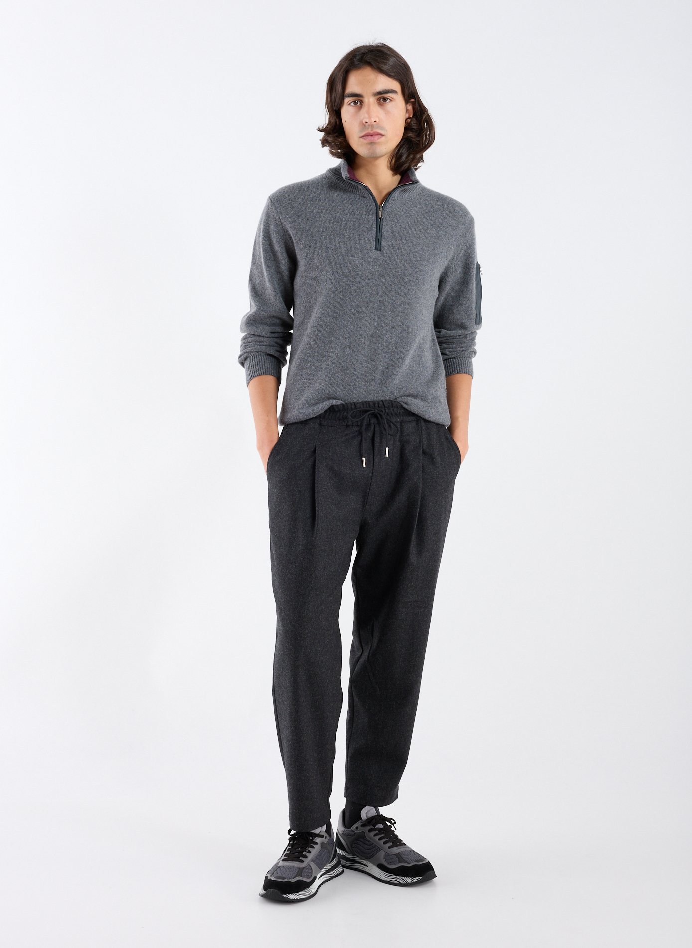 Pull col zippé en laine mélangée 1789 CALA Multicolore