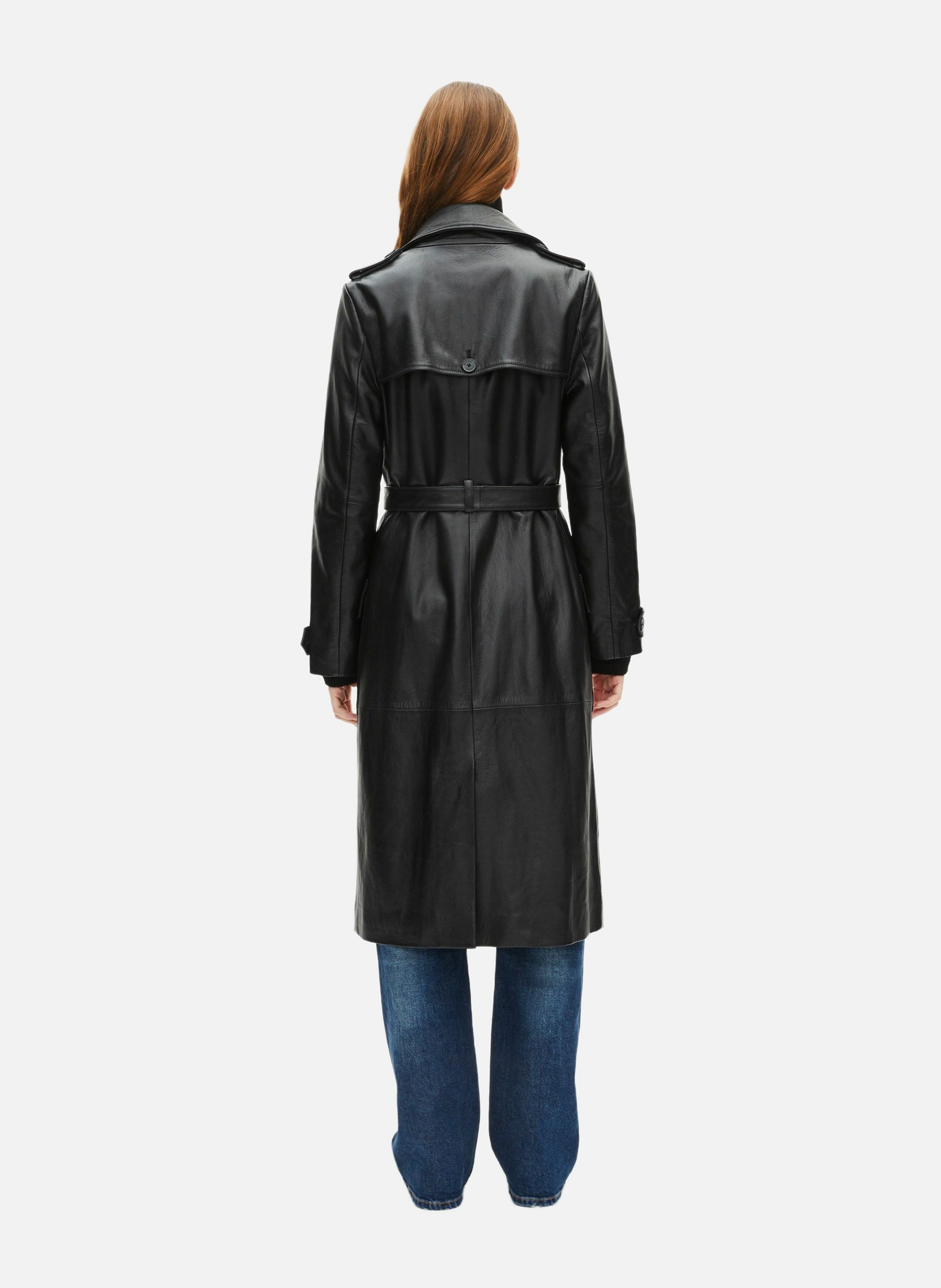 Trench long en cuir THE KOOPLES Noir