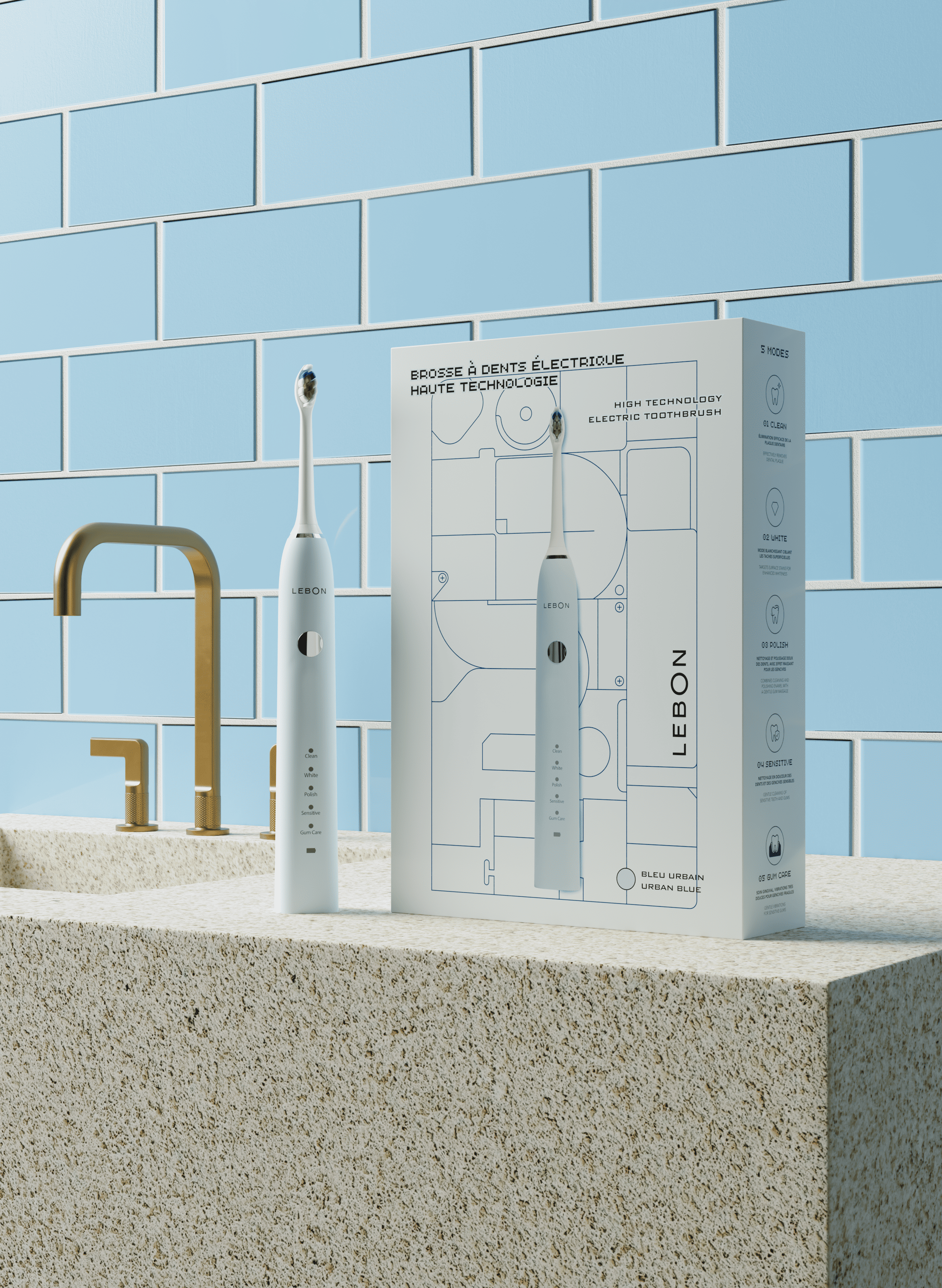 Elektrische Zahnbürste LE BON Bleu urbain