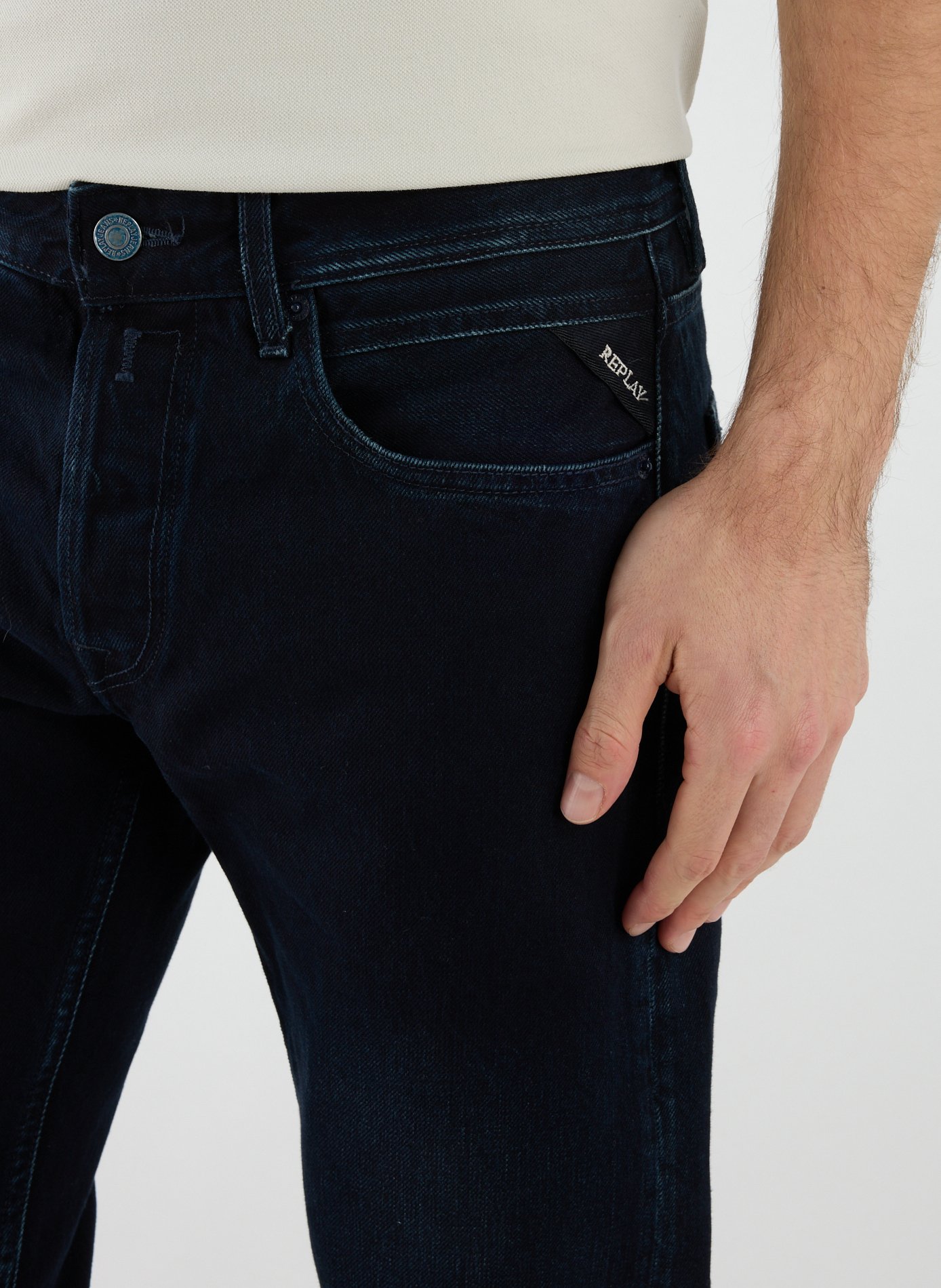 Cotton slim-fit jeans REPLAY Blue