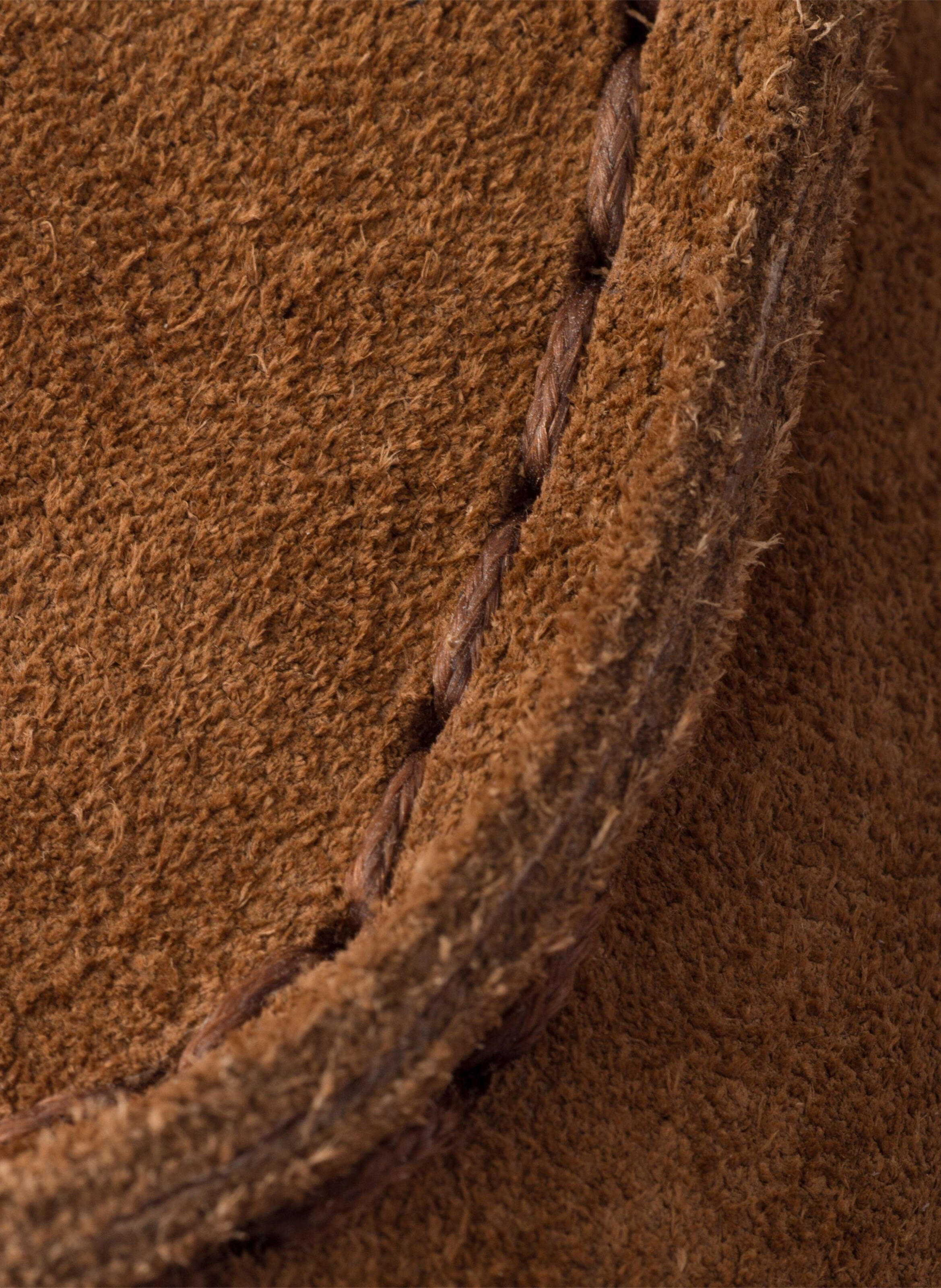 Mules en veau velours et peau de mouton PRADA Marron