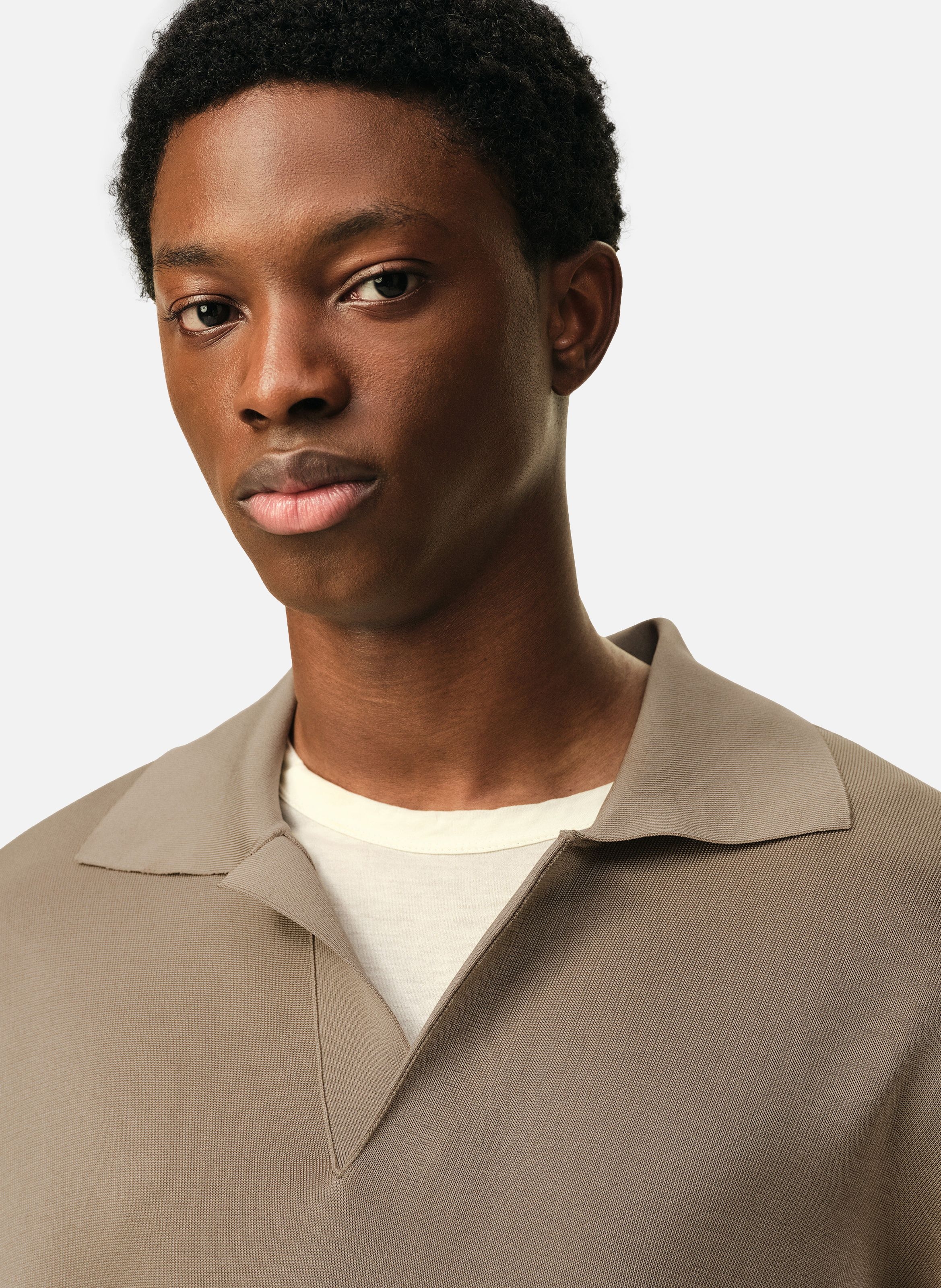 Polo manches longues en laine AMI PARIS Beige