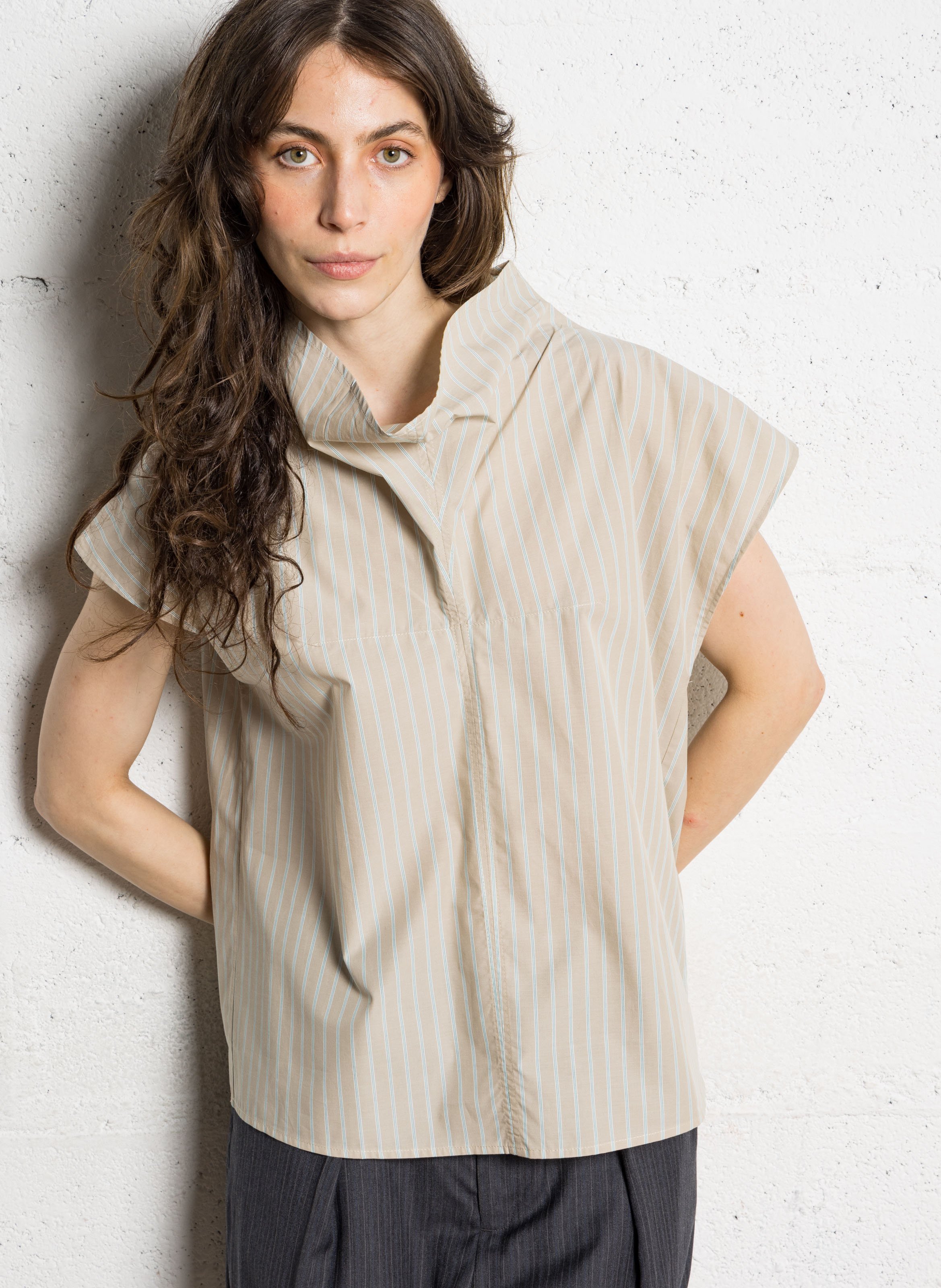 Top droit en coton bio farah SOEUR Gris