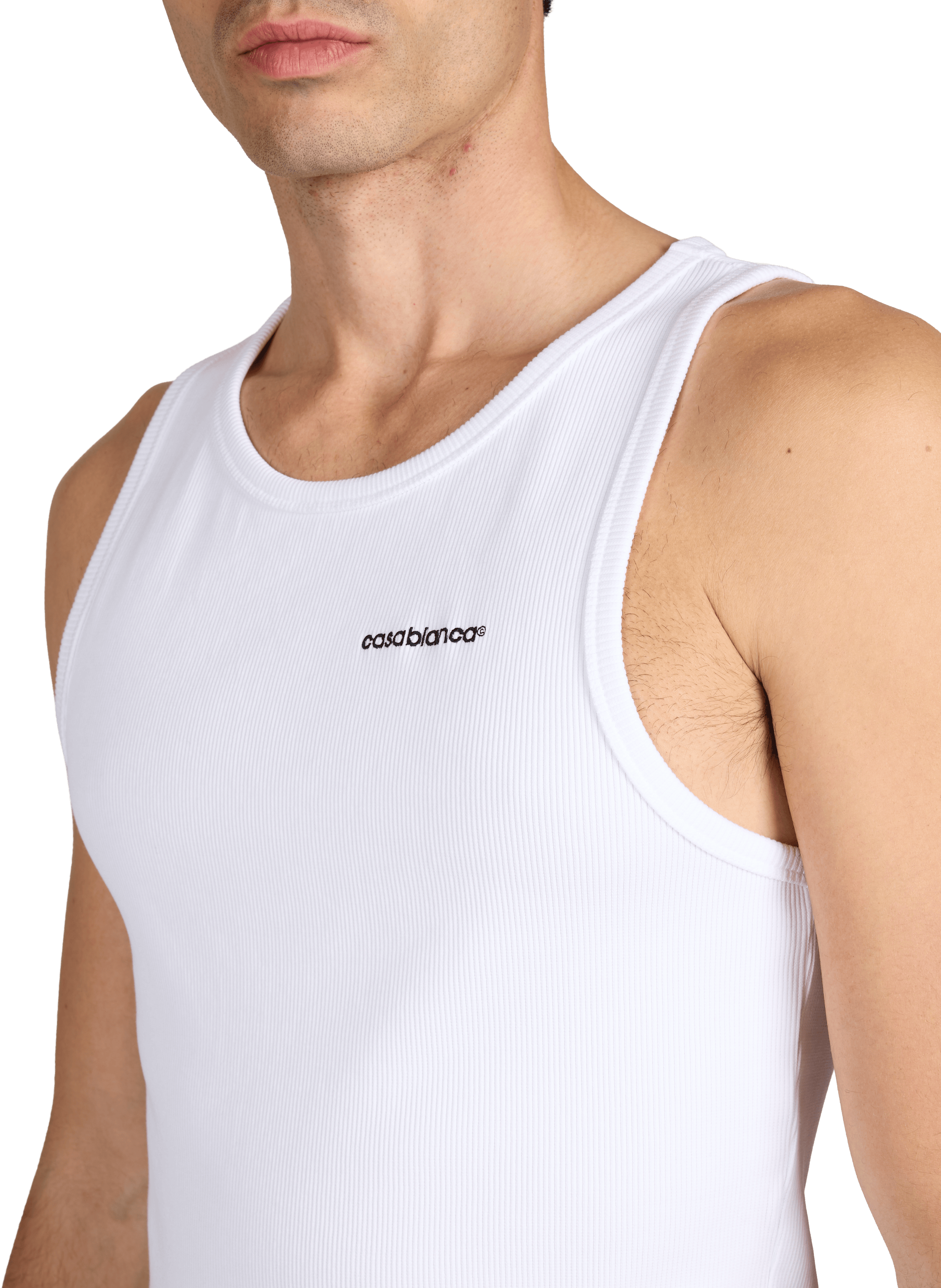 Débardeur à col rond en coton mélangé CASABLANCA PARIS Blanc