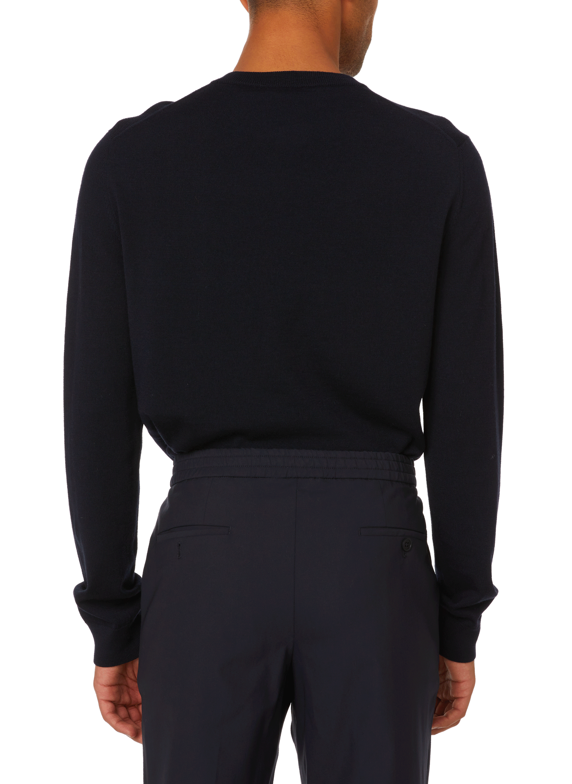 Pull Arnau col rond en laine mérinos SAISON 1865 Bleu