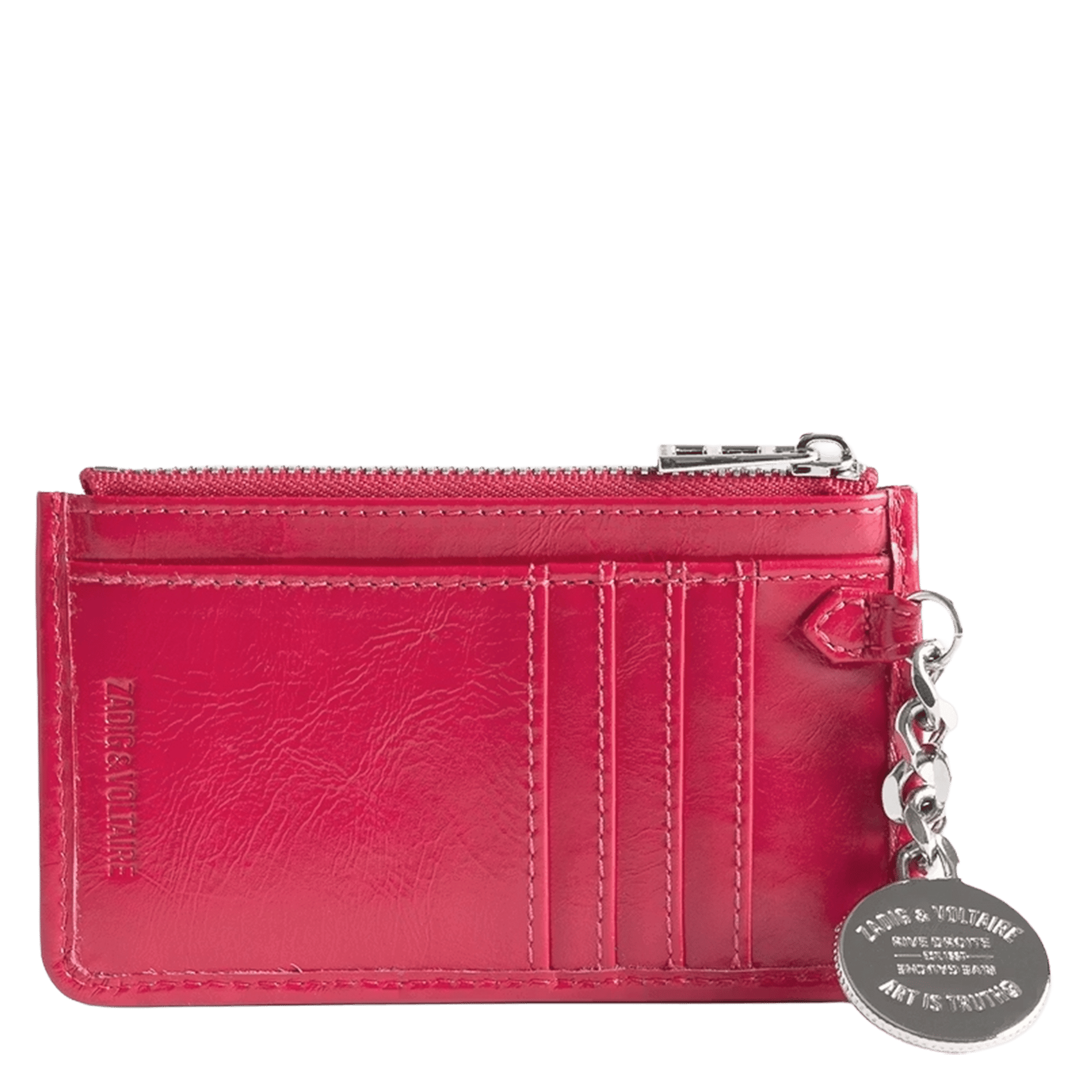 Porte-cartes en cuir sunny card ZADIG&VOLTAIRE Rose