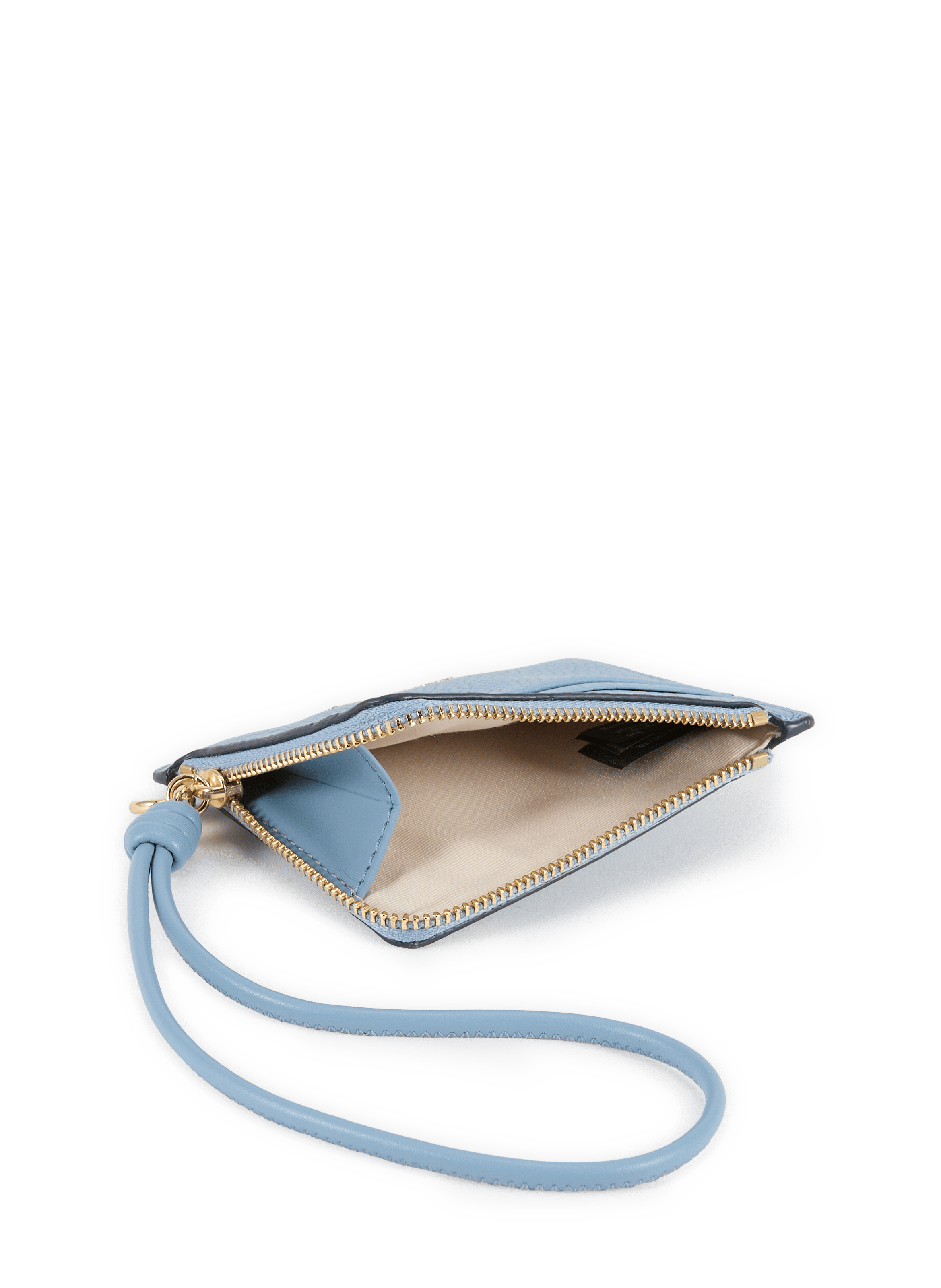 Small clutch-bracelet with card case in grained leather from Jet Set. MICHAEL KORS Blue