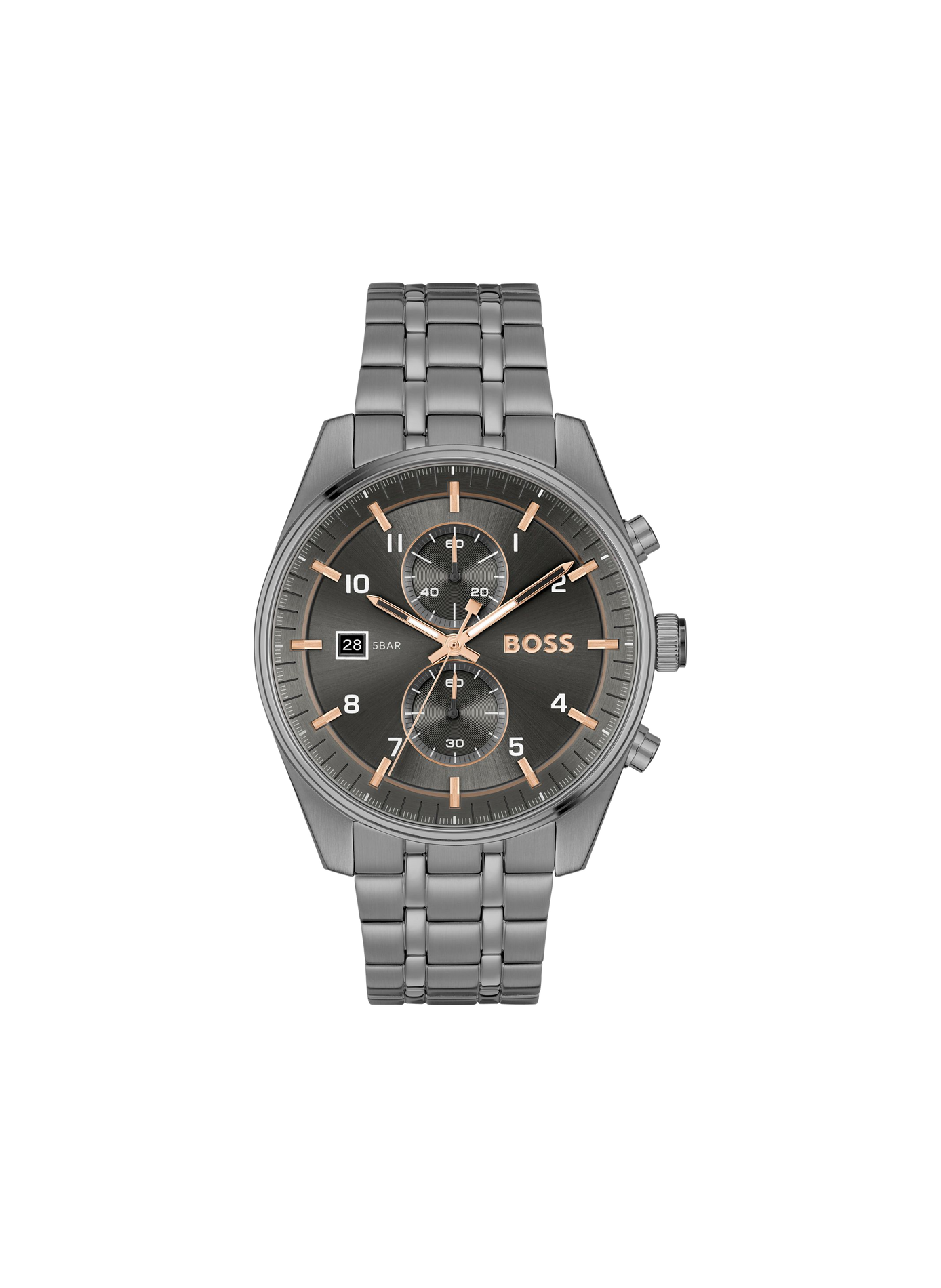 Montre quartz Skytraveller en acier inoxydable BOSS MONTRES Gris