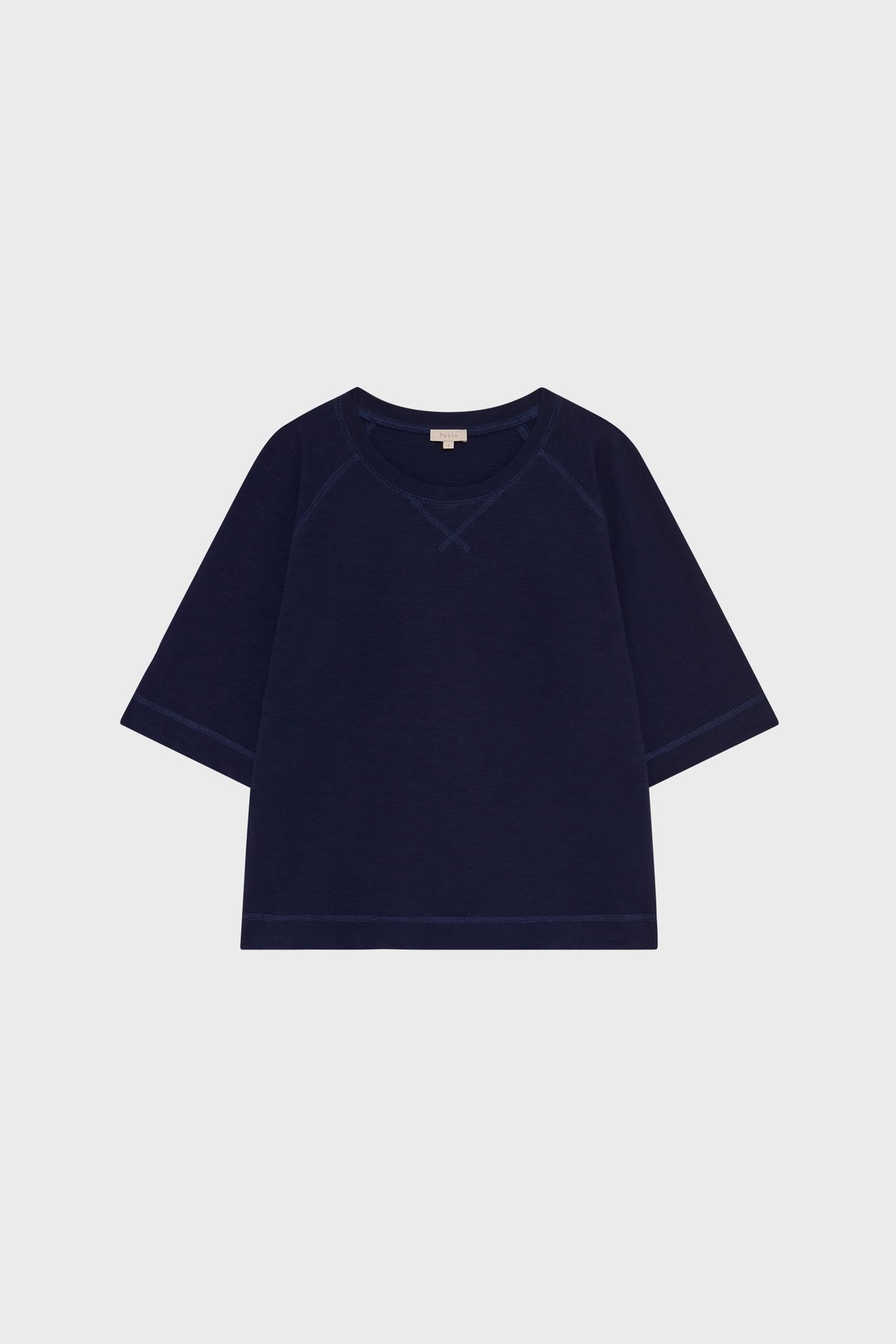 T-shirt à col rond en coton - tally PABLO Bleu