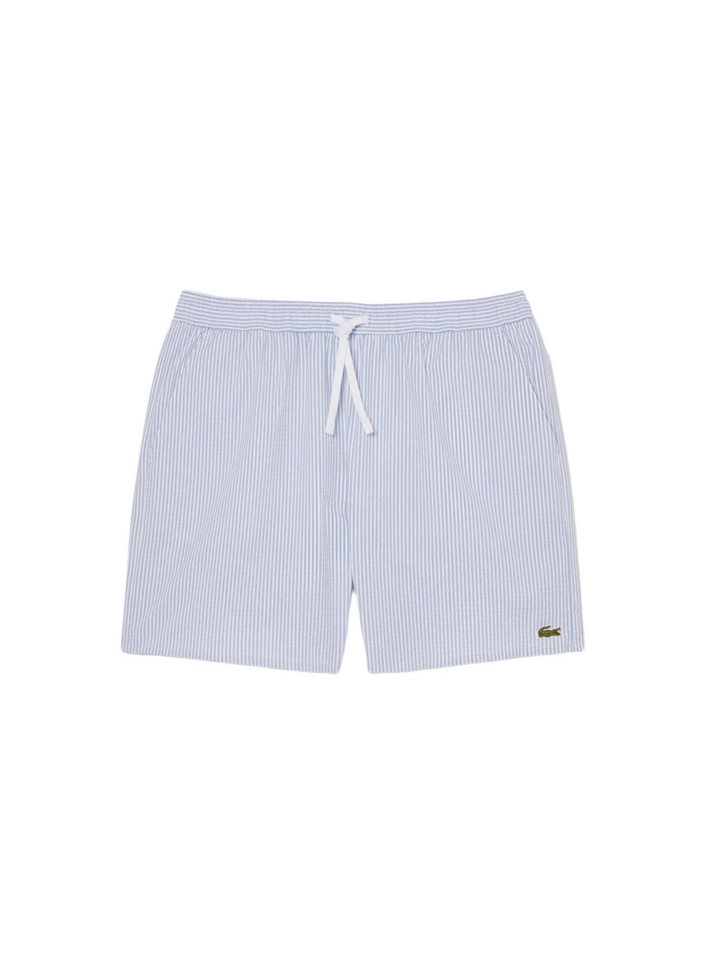 Short de bain rayé en coton mélangé LACOSTE Bleu
