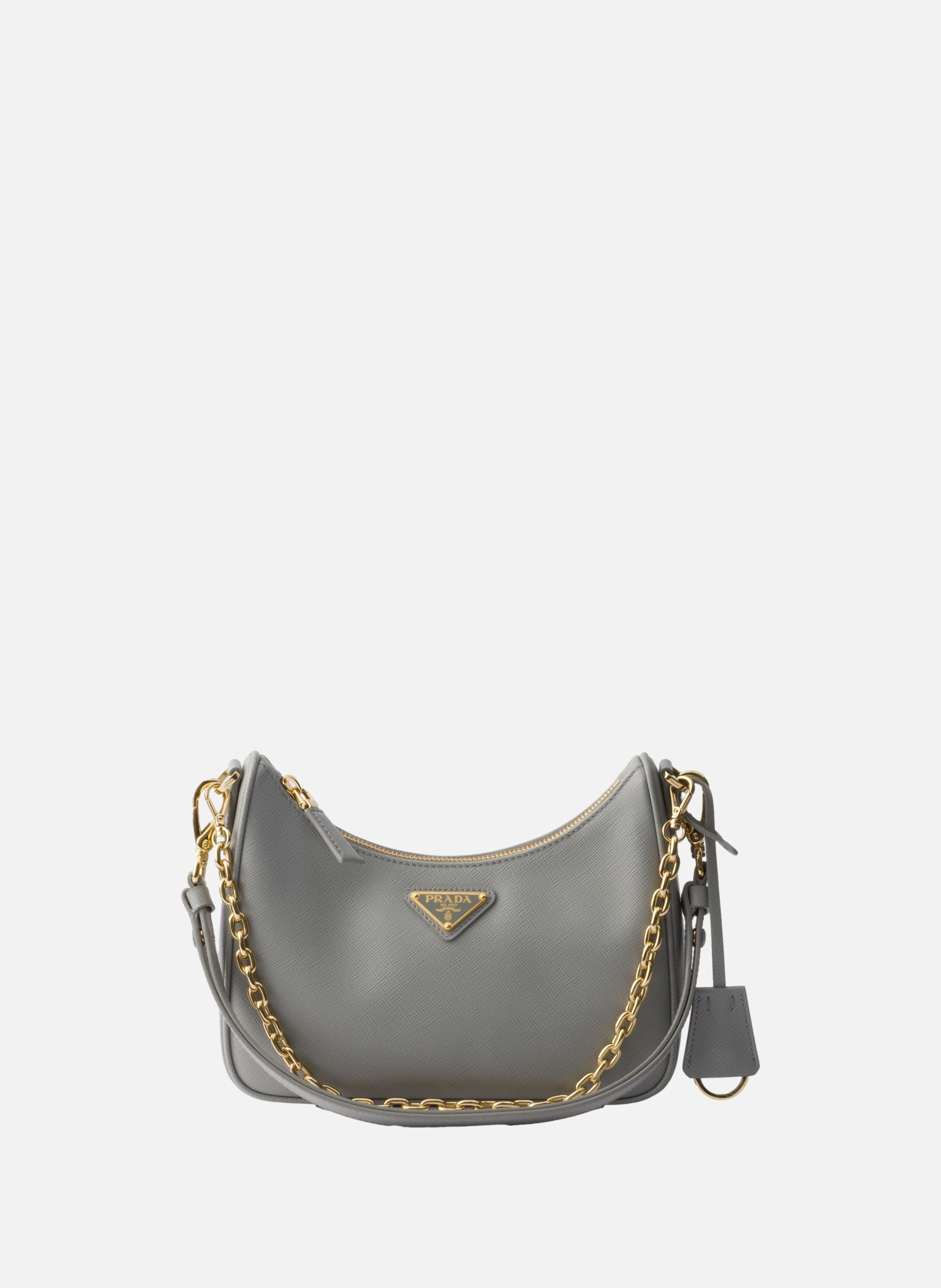 Mini sac prada re-edition en cuir saffiano PRADA Gris