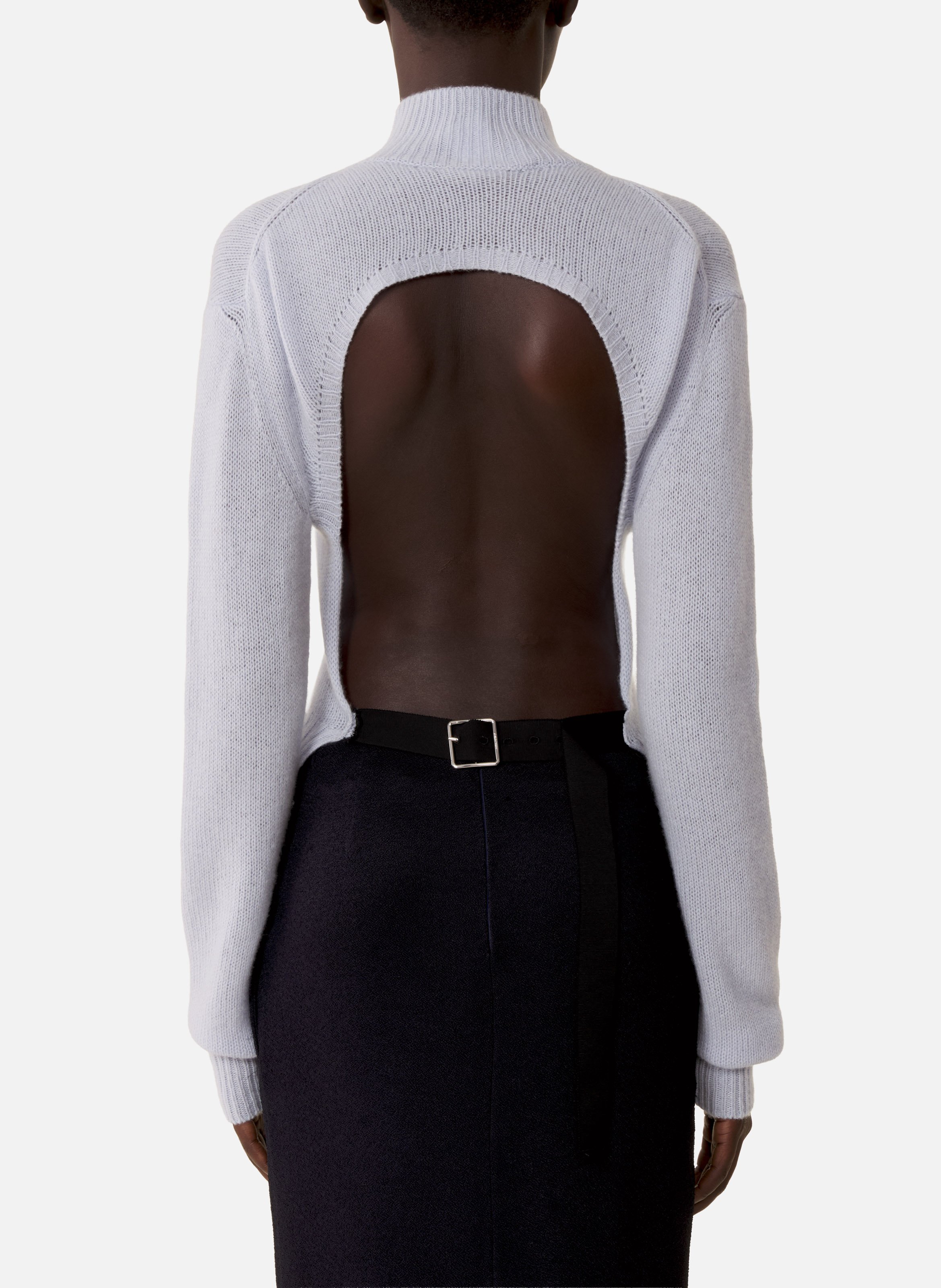 Pull dos nu en cachemire LANVIN Bleu