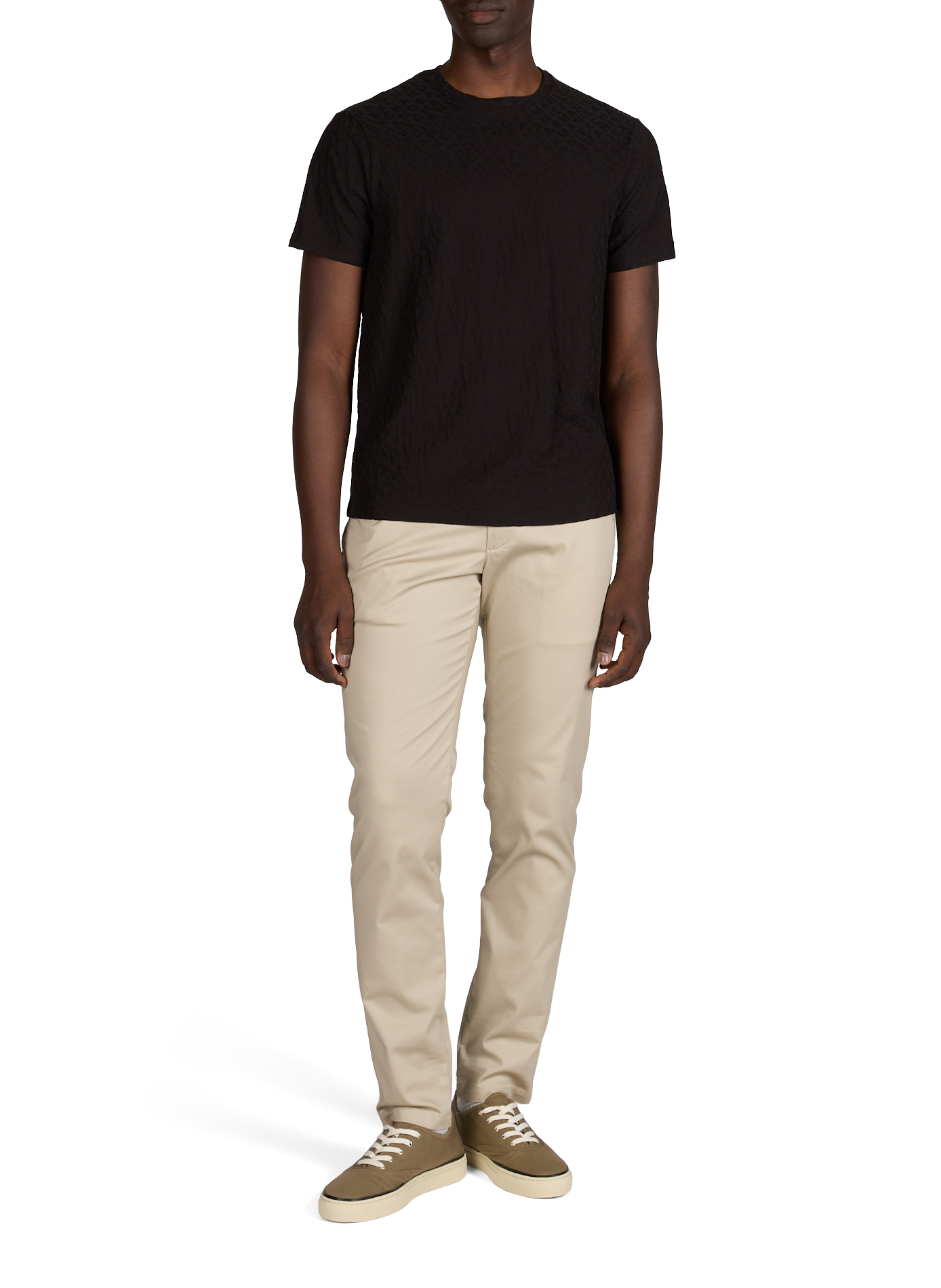 Round-neck cotton logo T-shirt ARMANI EXCHANGE Black