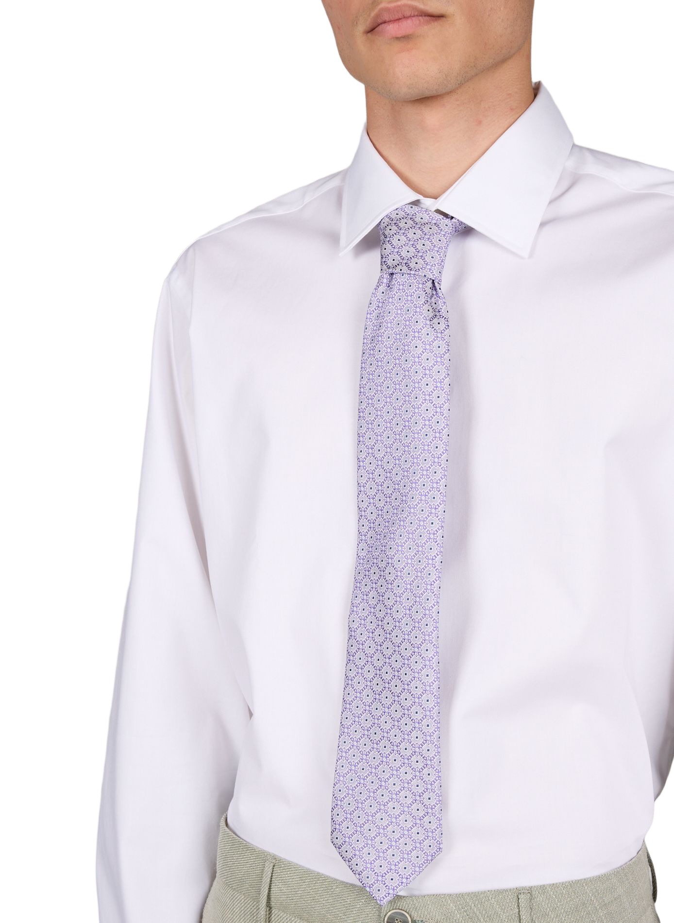 Silk patterned tie ETON Purple