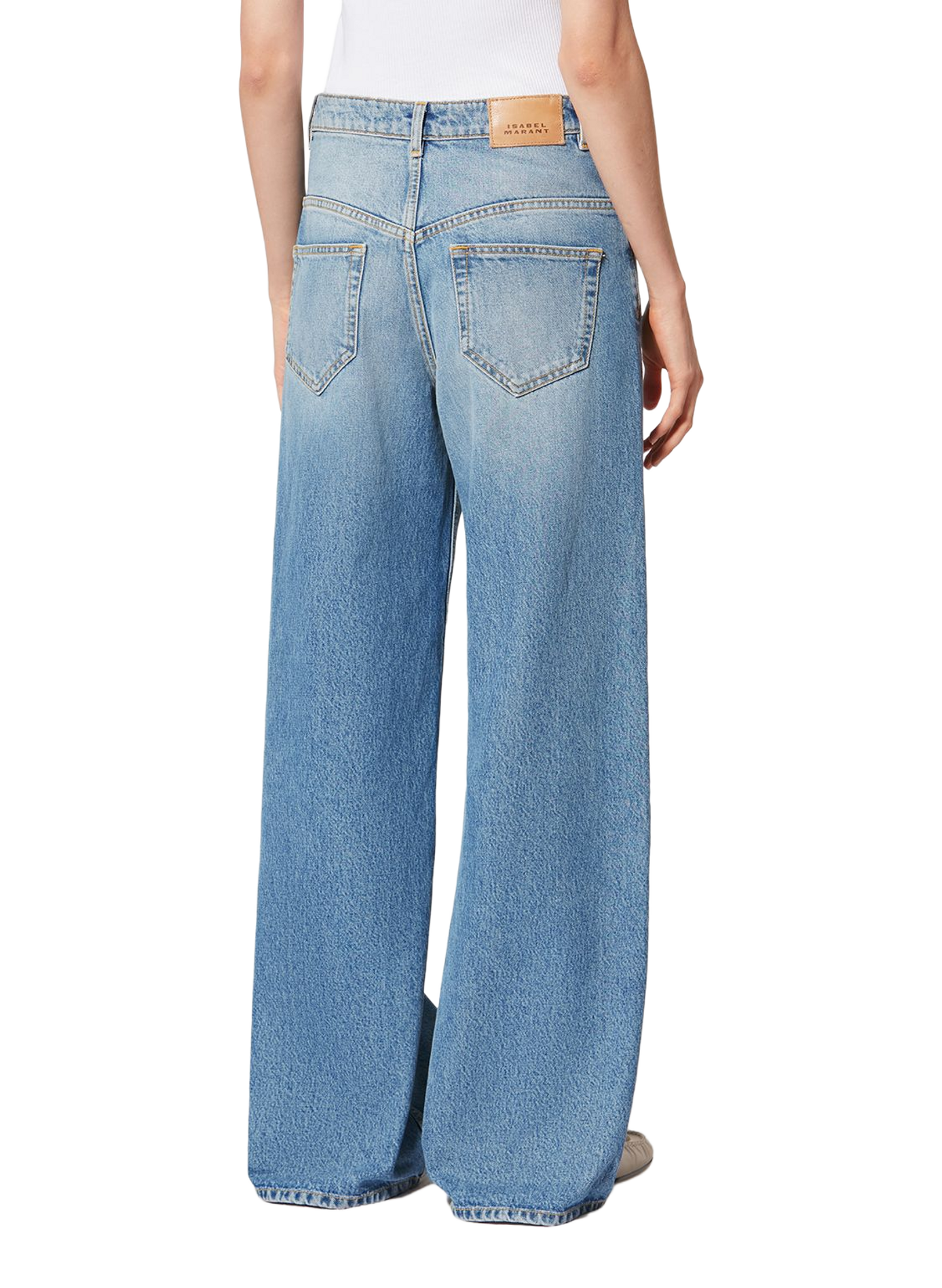 Jean Lemony coupe large en coton Bleu