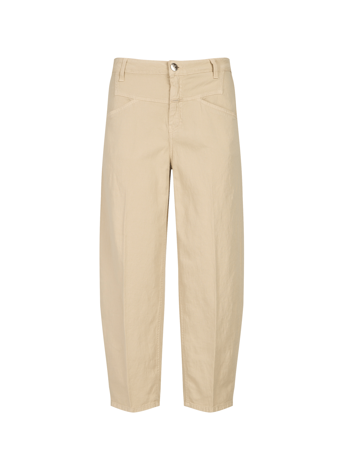 Stover-X 7/8 pants in blended cotton and linen CLOSED Beige