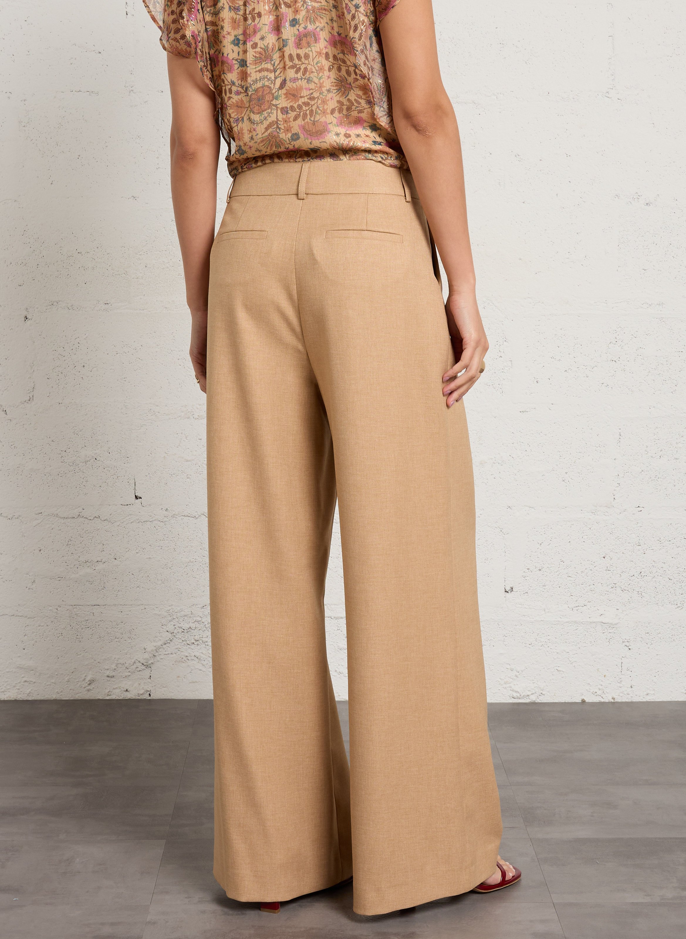 Pantalon large à pinces flaubert MAISON 123 Beige