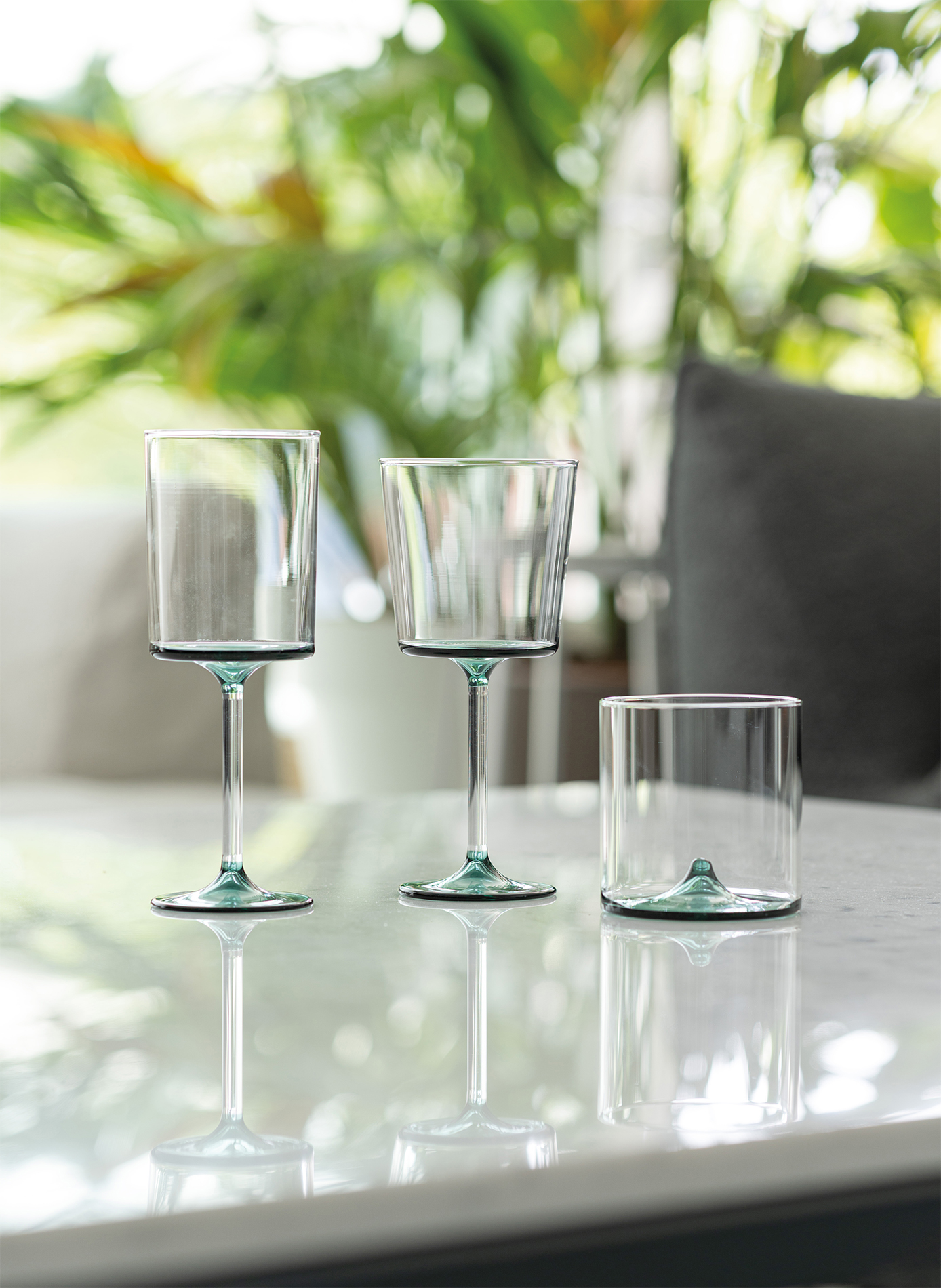 Set van 4 rode wijnglazen Discobolo ZAFFERANO Groen